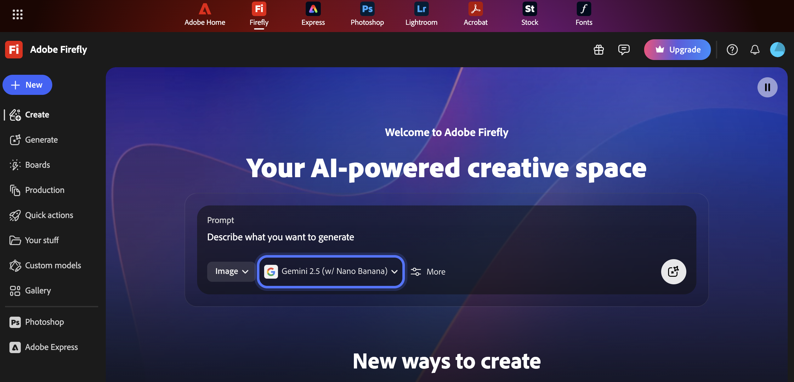 Adobe Firefly interface screenshot