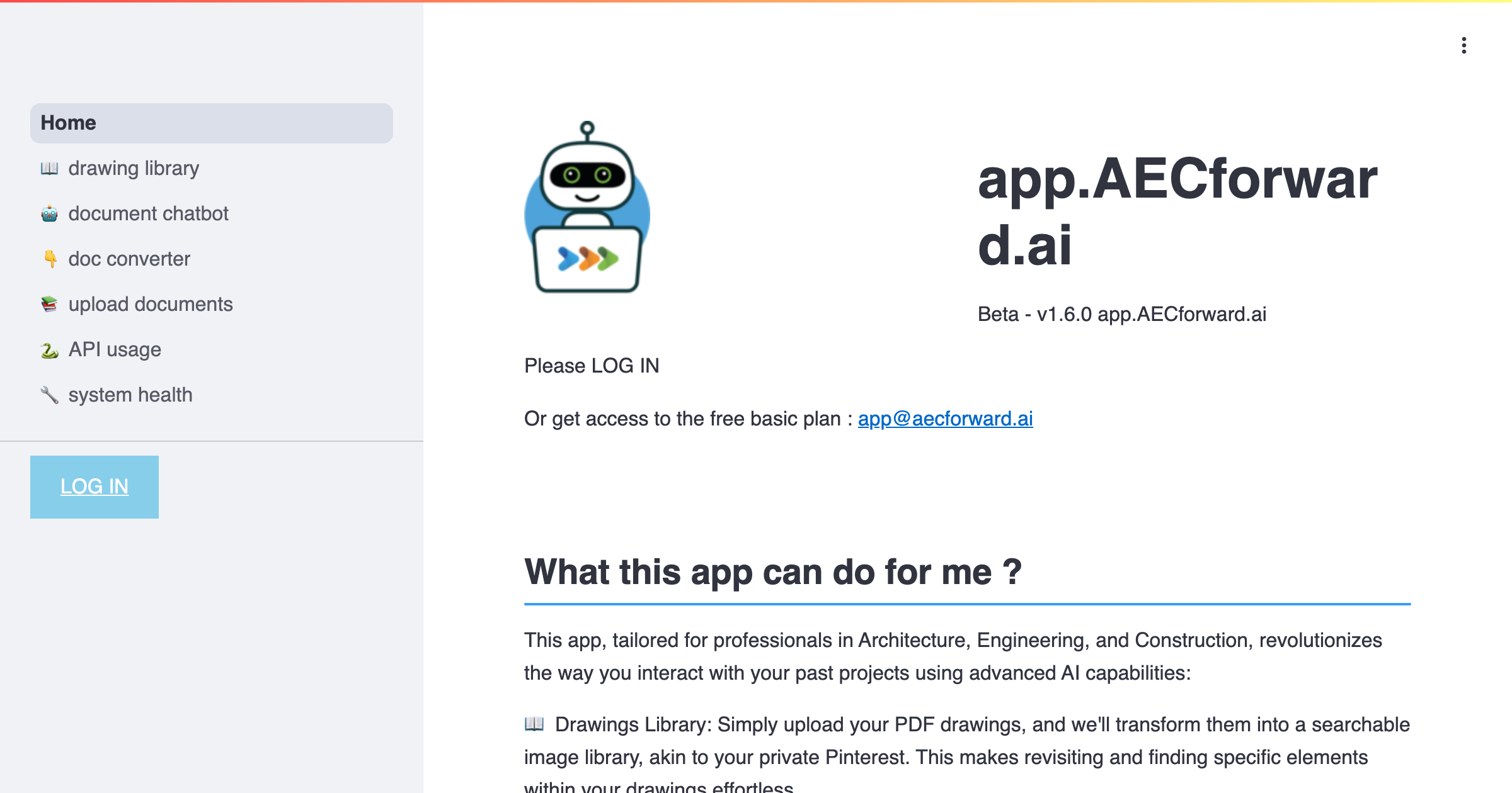 AEC Data Copilot interface screenshot