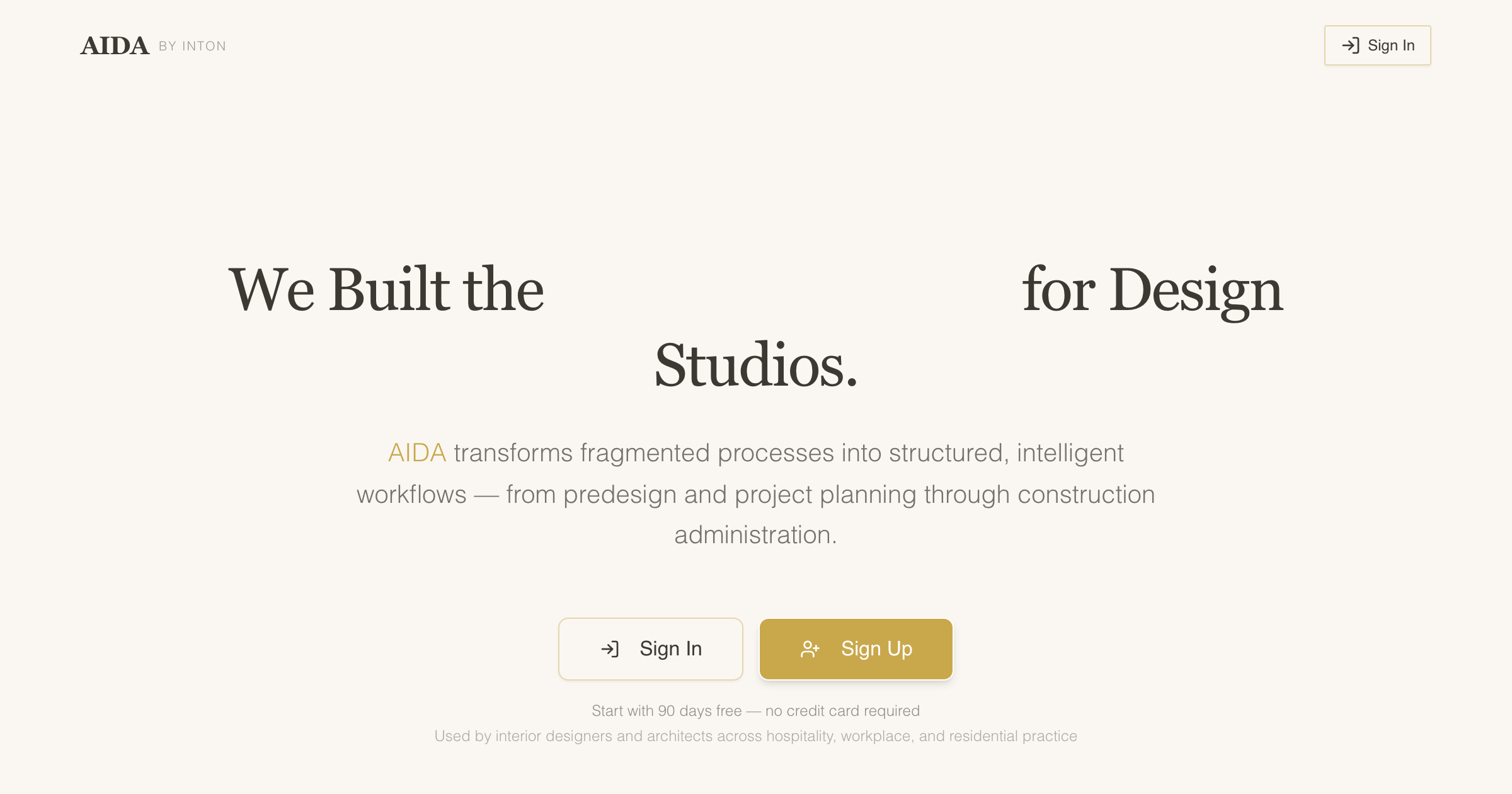 AIDA interface screenshot