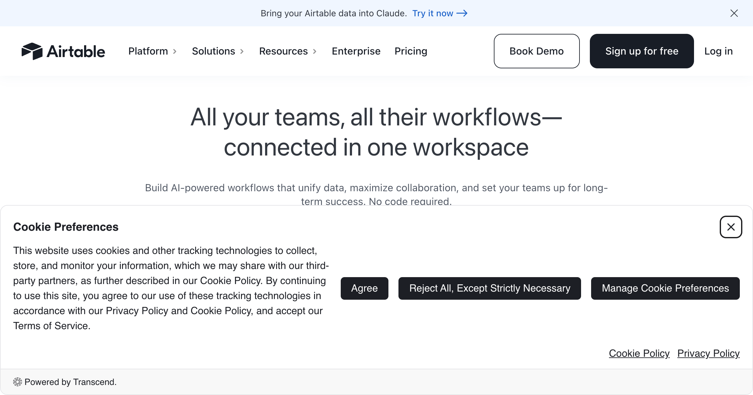 Airtable interface screenshot
