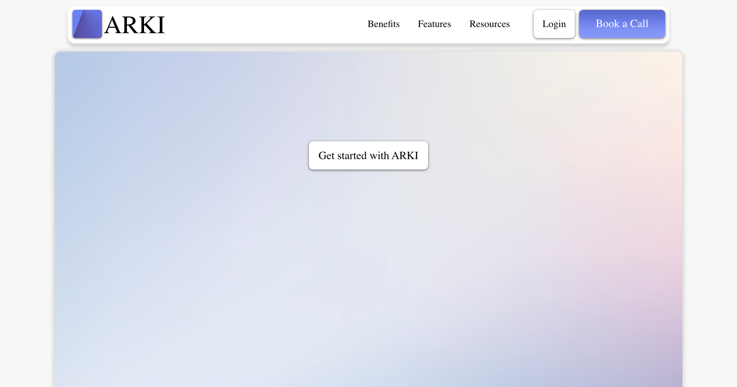 ARKI interface screenshot