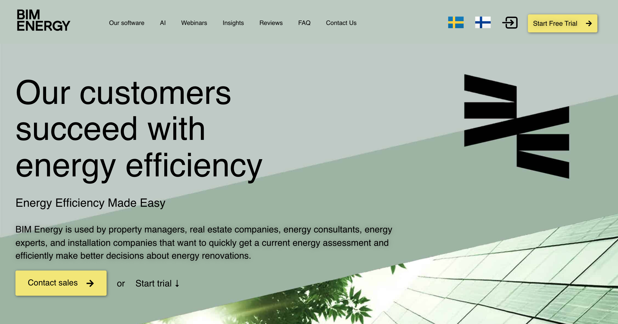 BIM Energy interface screenshot