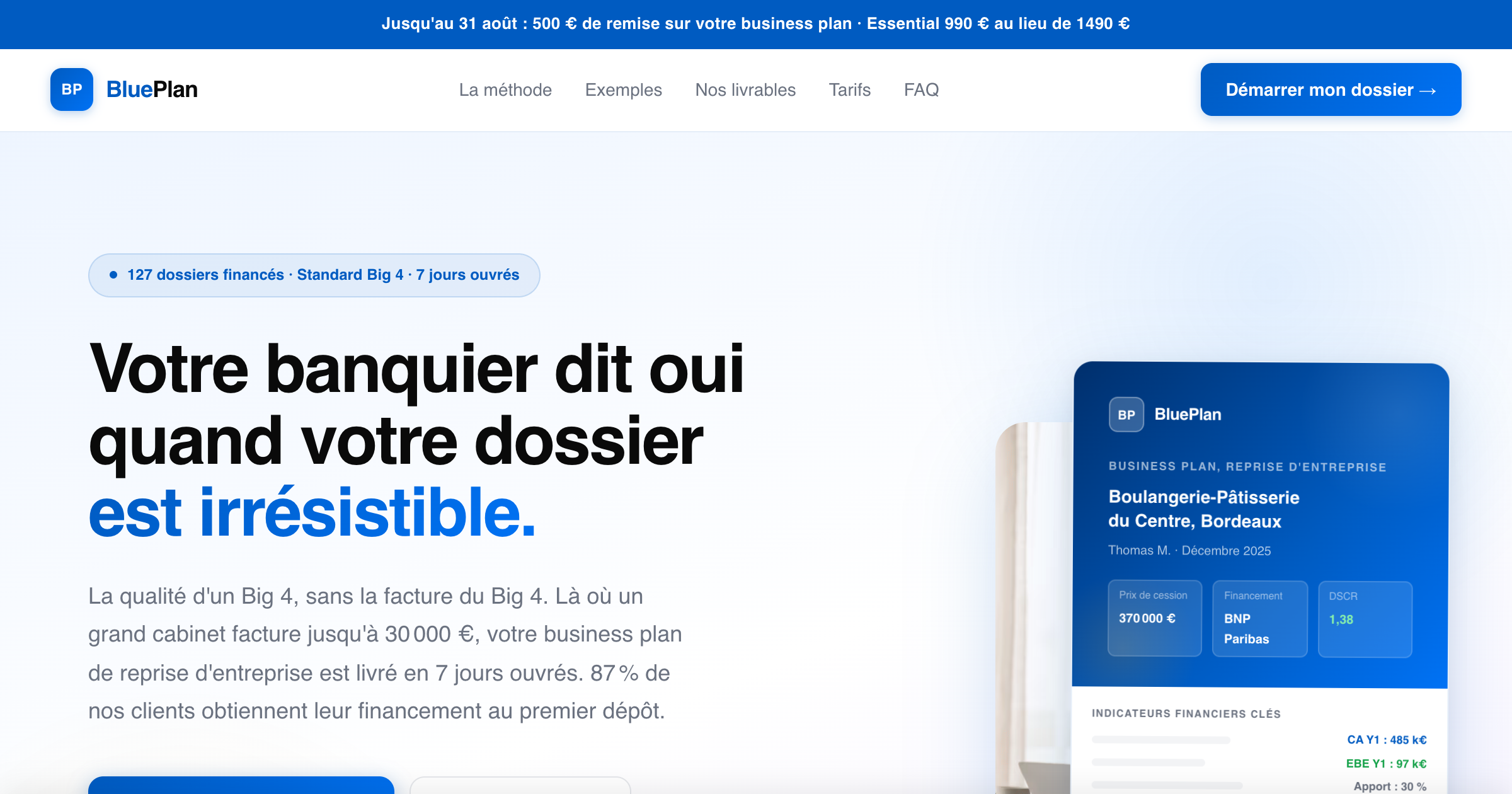 Blueplan interface screenshot