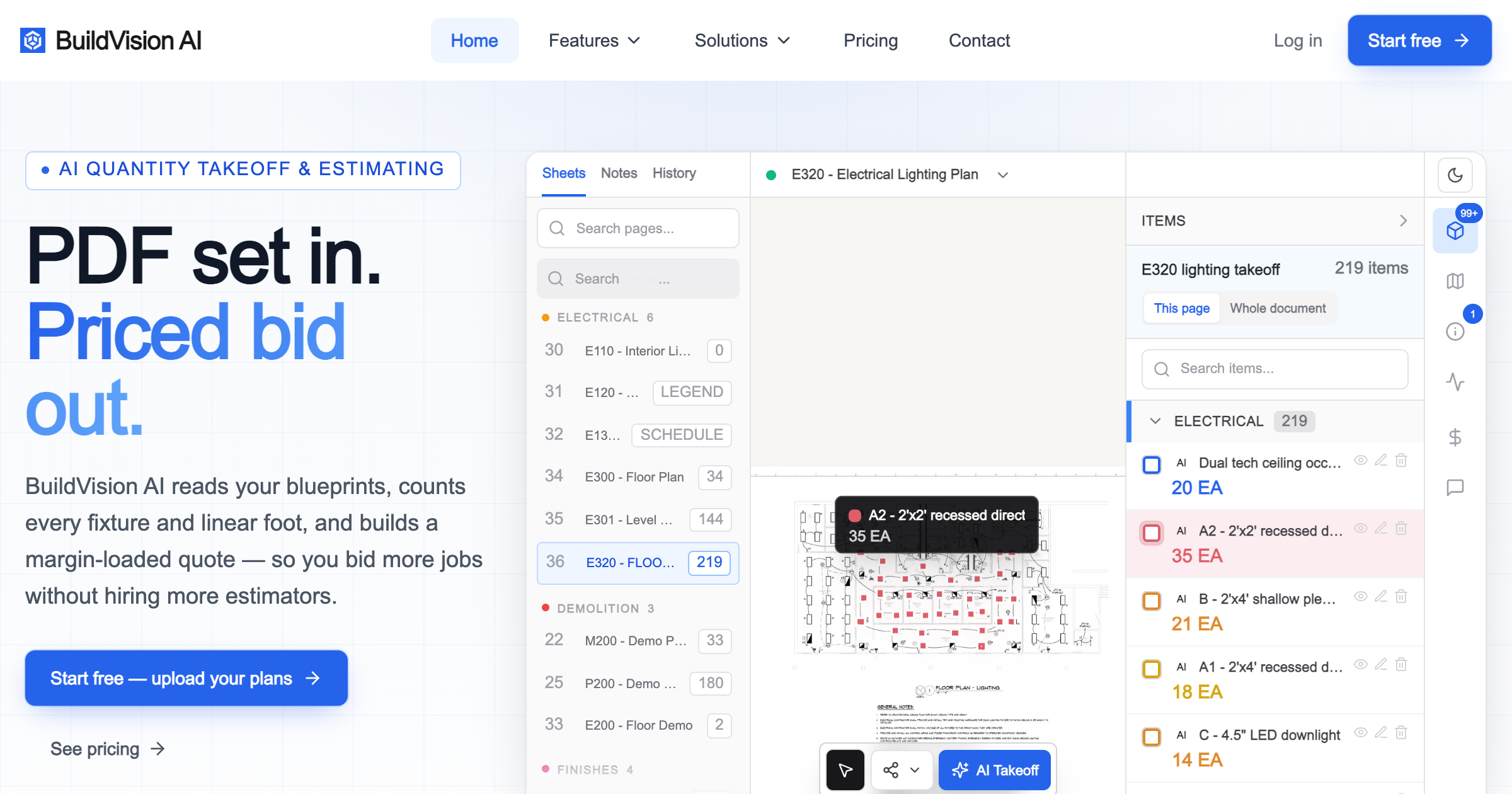 BuildVision AI interface screenshot
