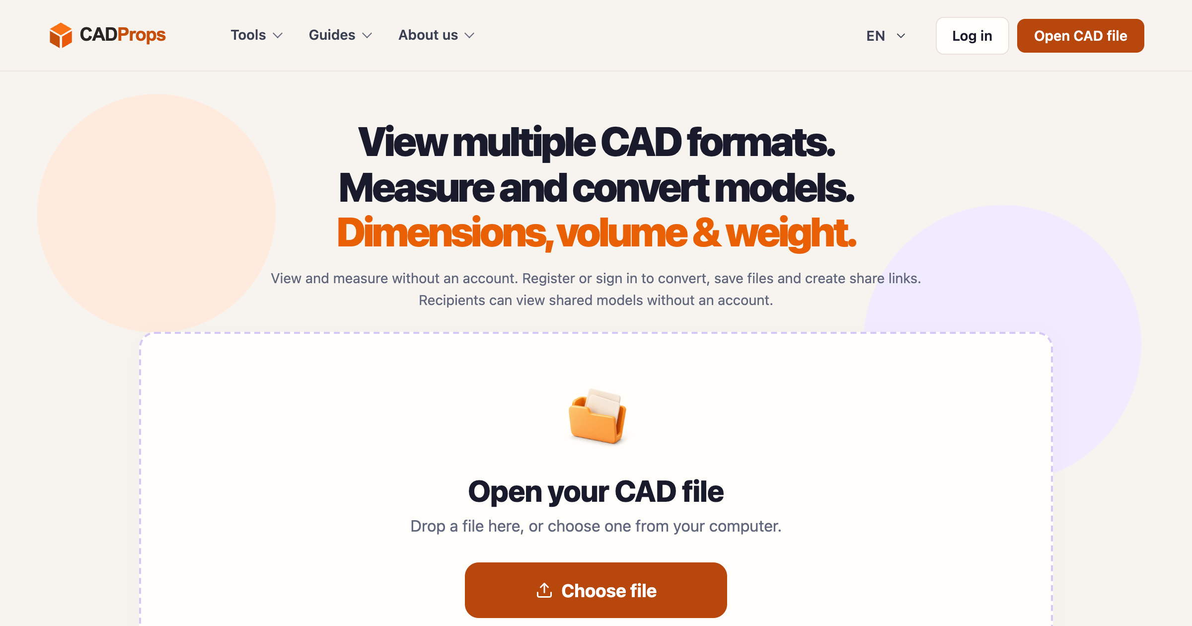 CADProps interface screenshot
