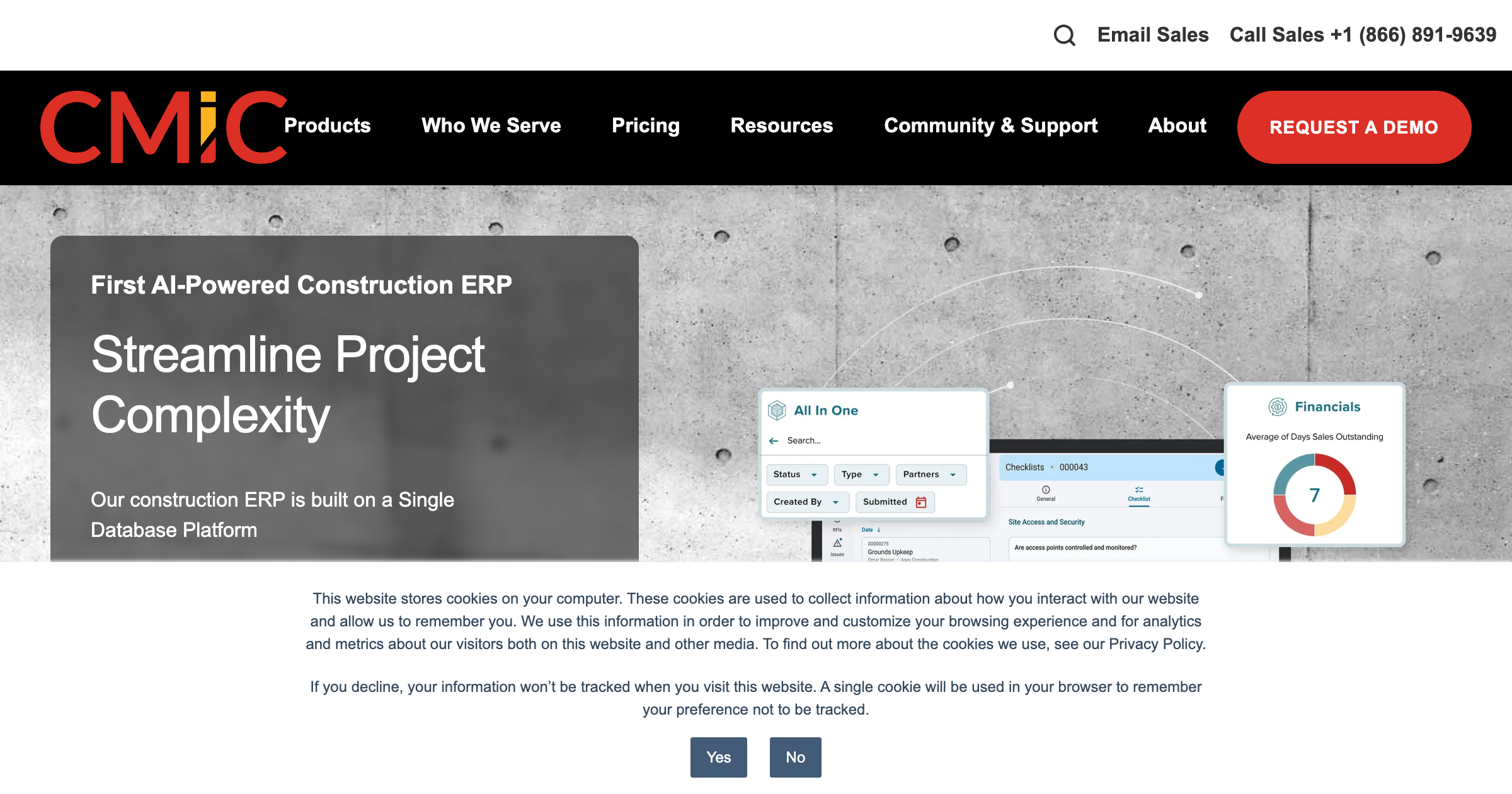 CMiC interface screenshot