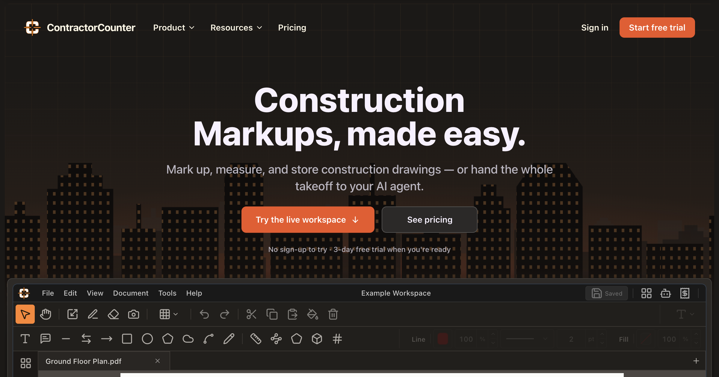 ContractorCounter interface screenshot