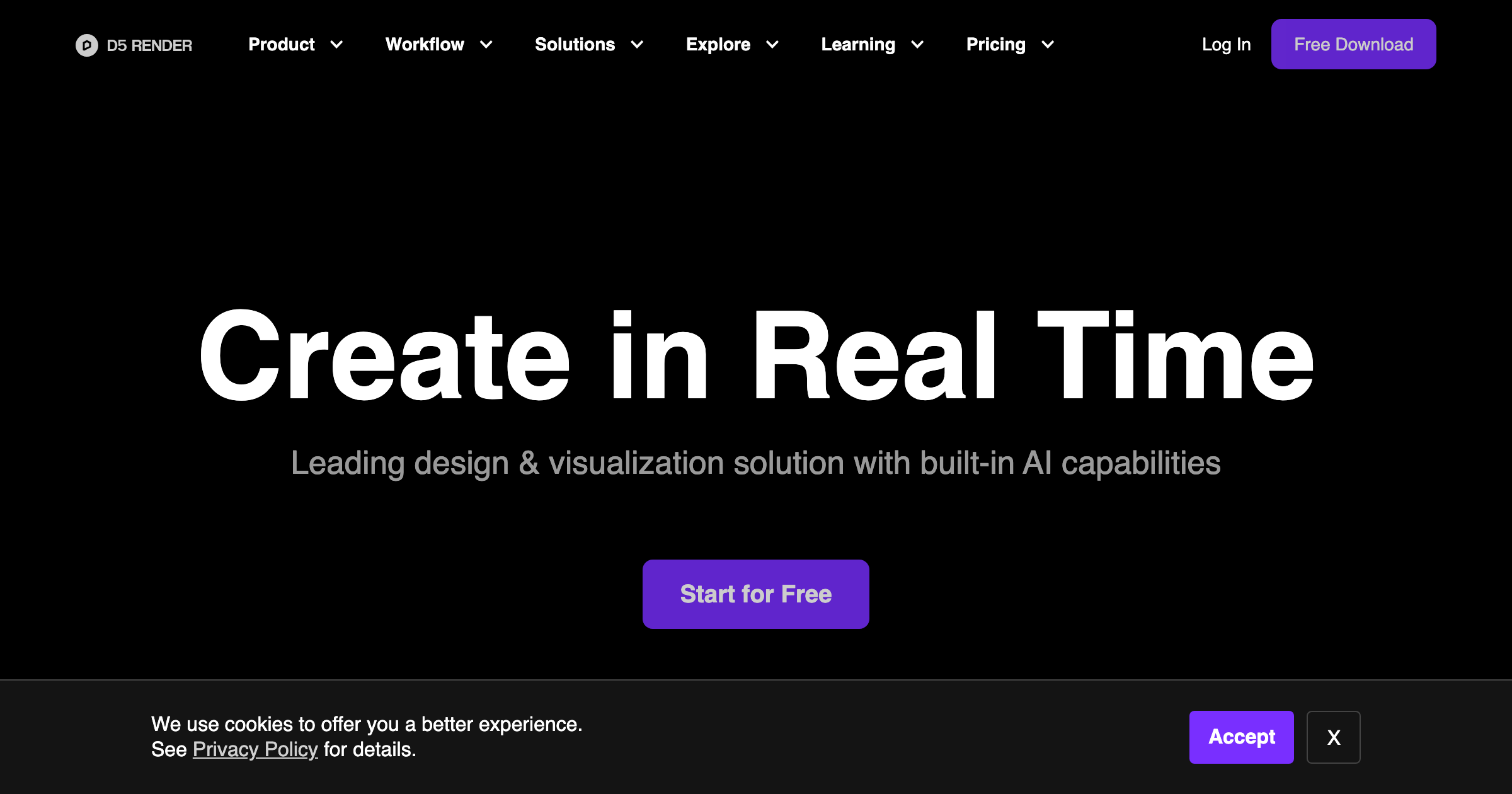 D5 Render interface screenshot