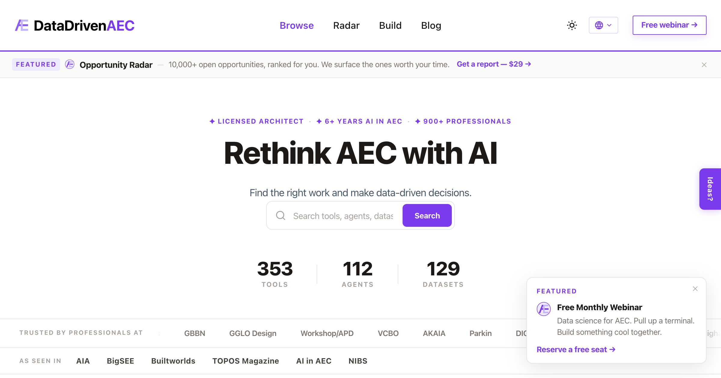 DataDrivenAEC interface screenshot