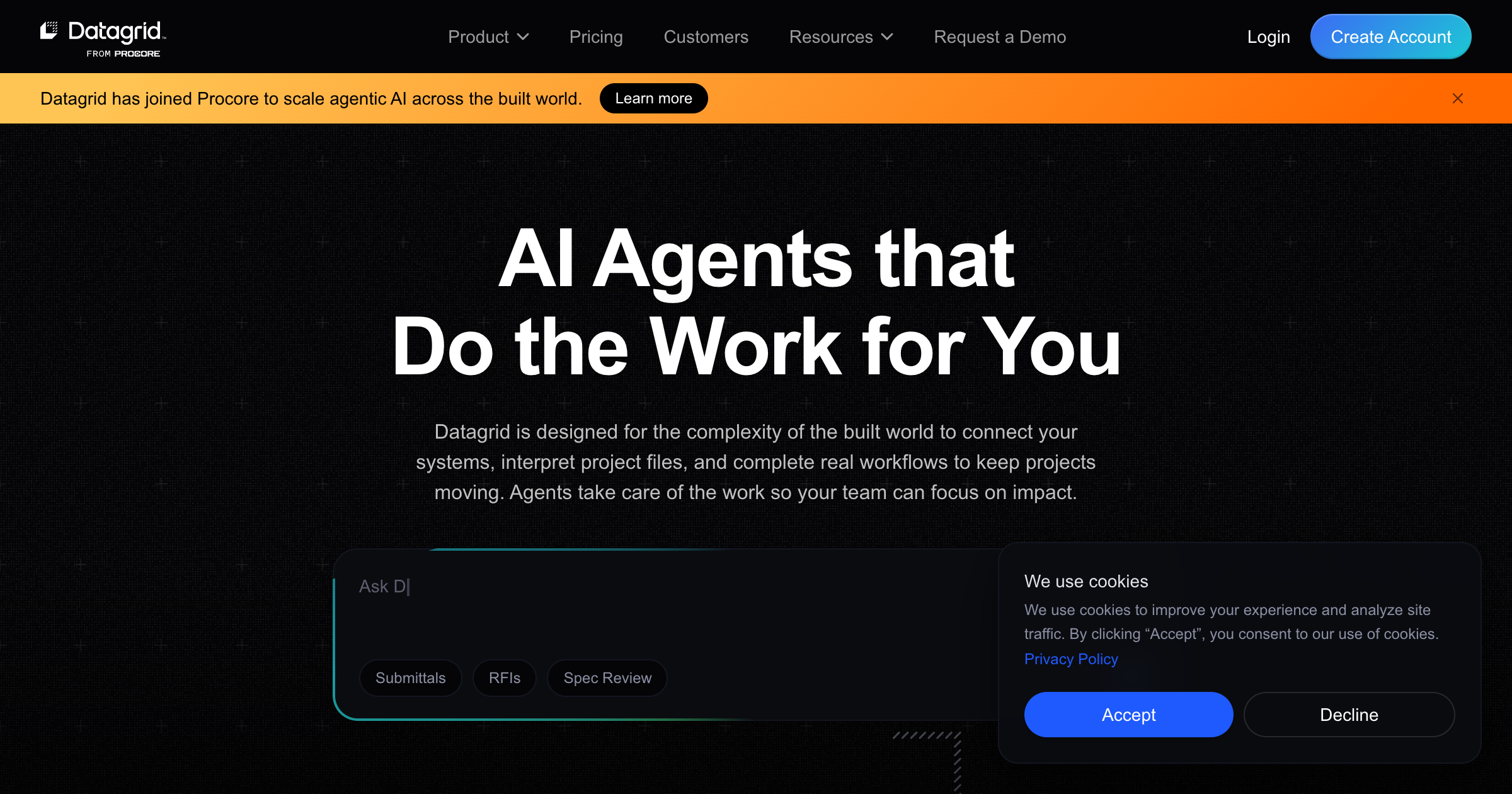 Datagrid interface screenshot