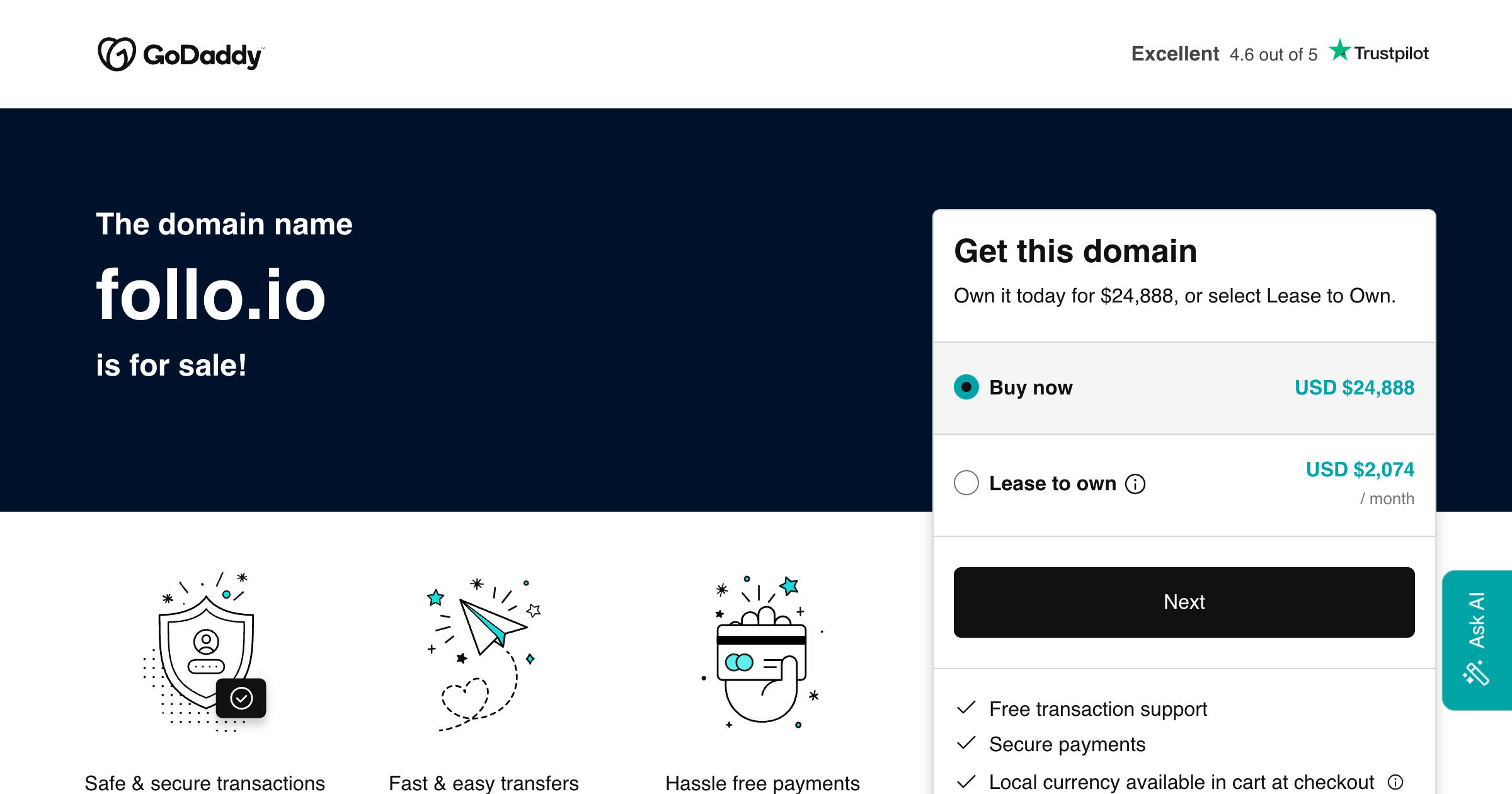 Follo interface screenshot
