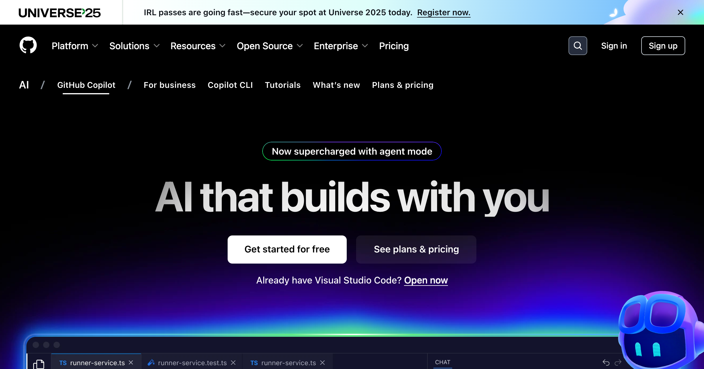 GitHub Copilot interface screenshot