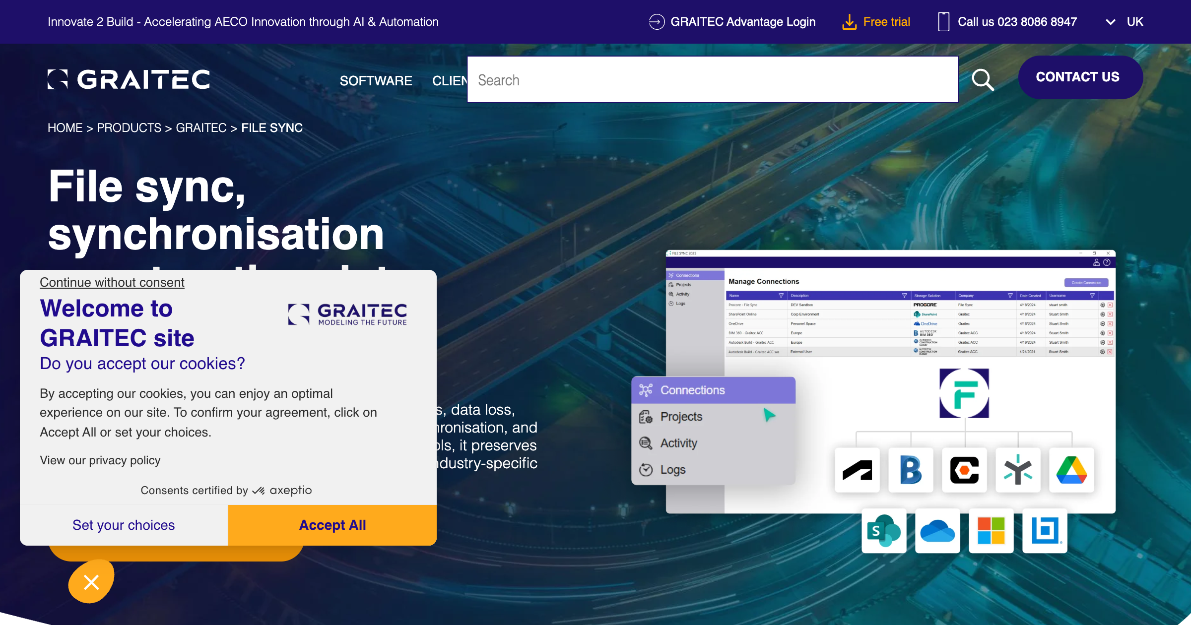 GRAITEC File Sync interface screenshot