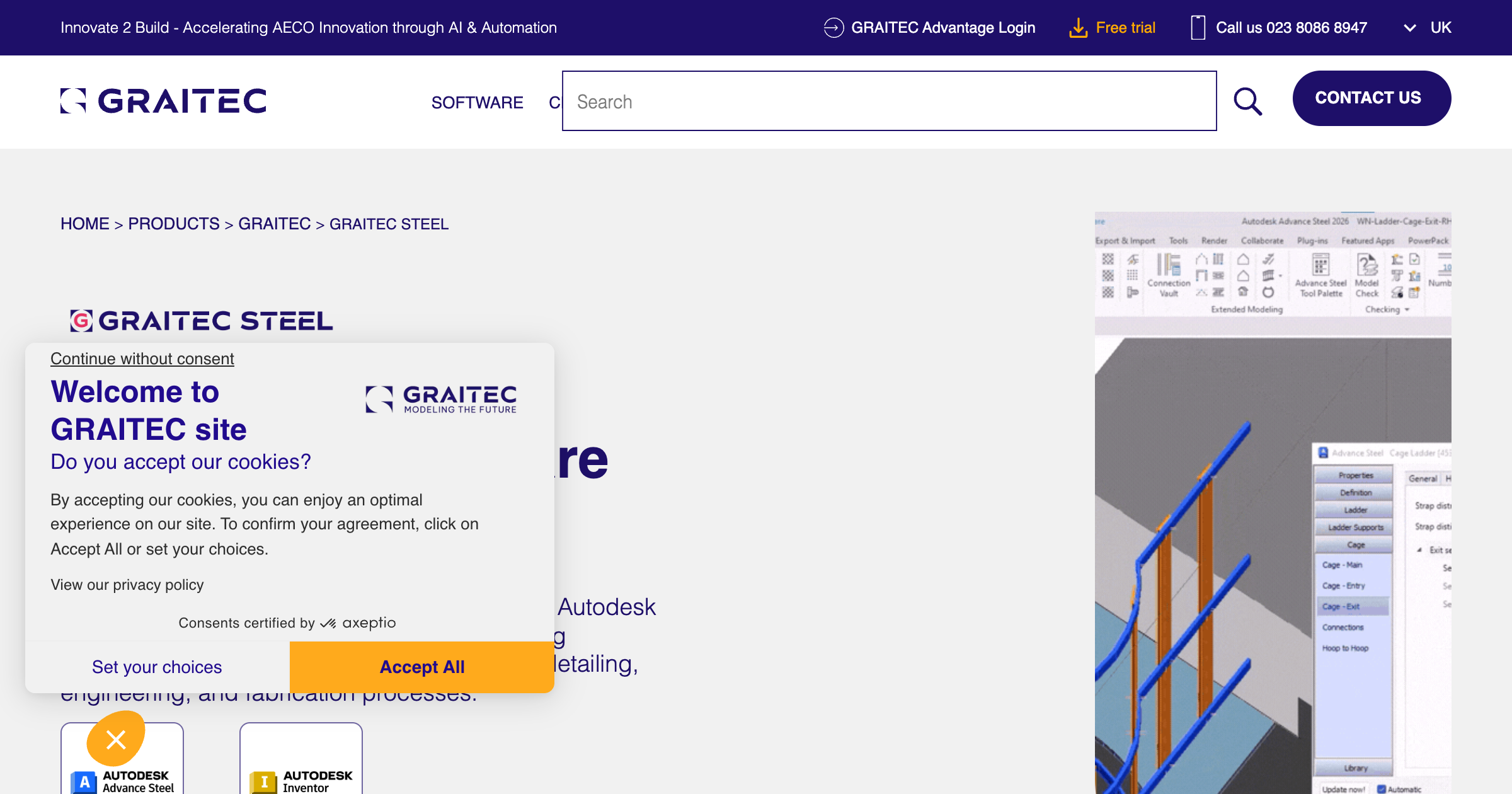 GRAITEC STEEL interface screenshot