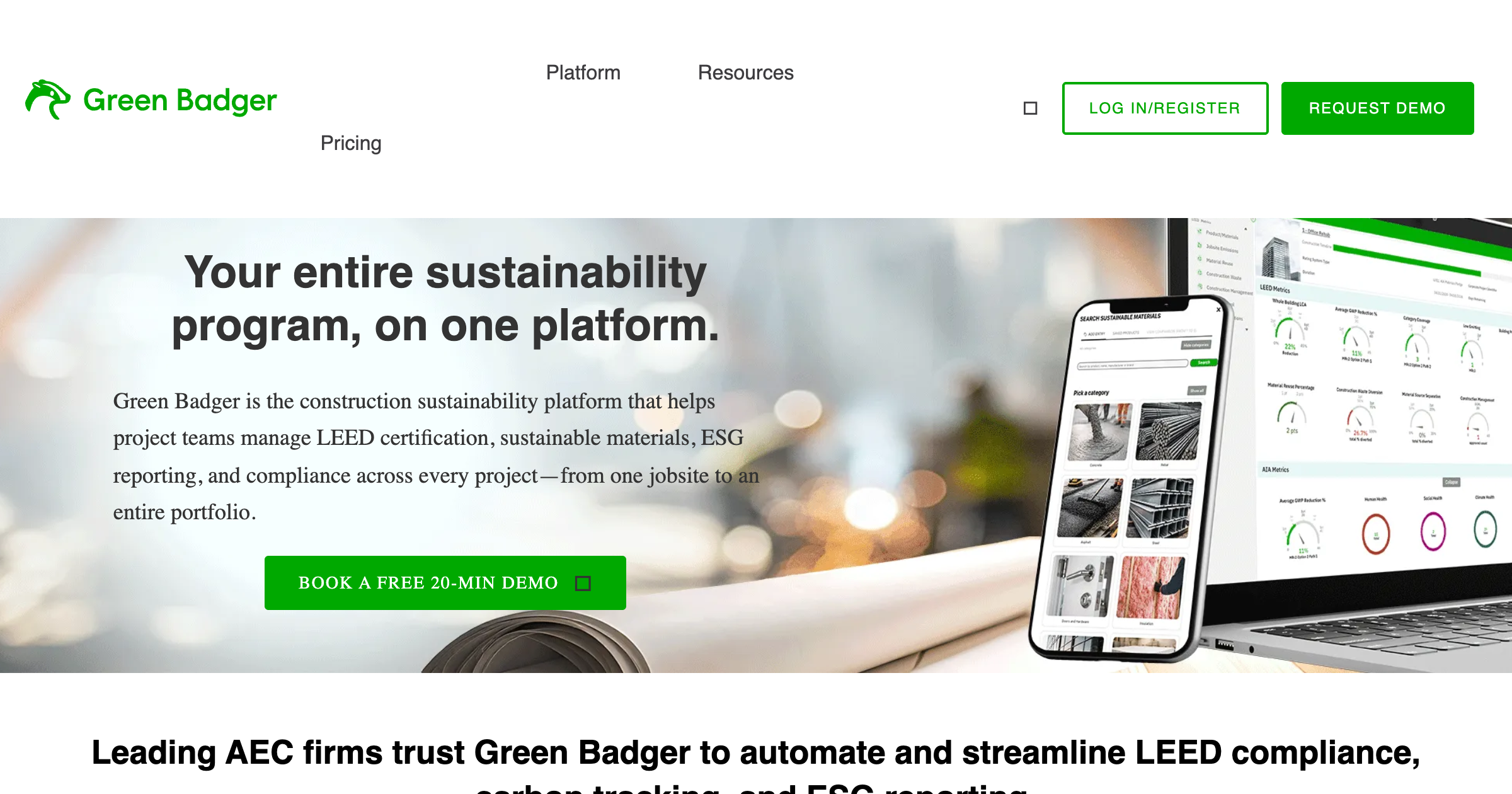 Green Badger interface screenshot