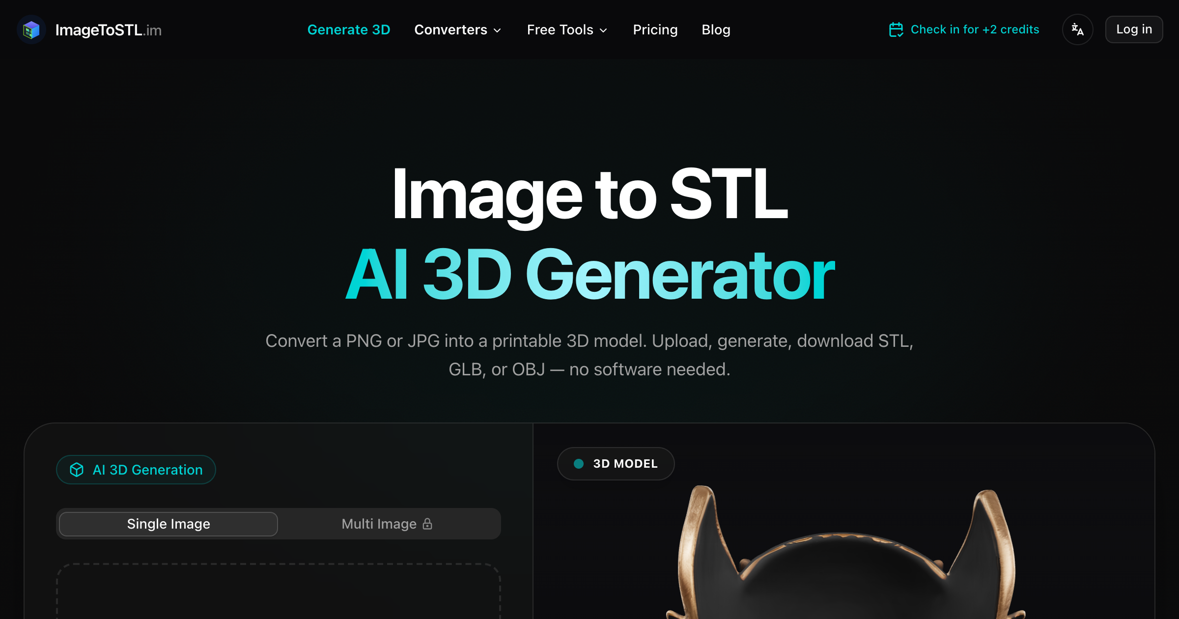 ImageToSTL interface screenshot