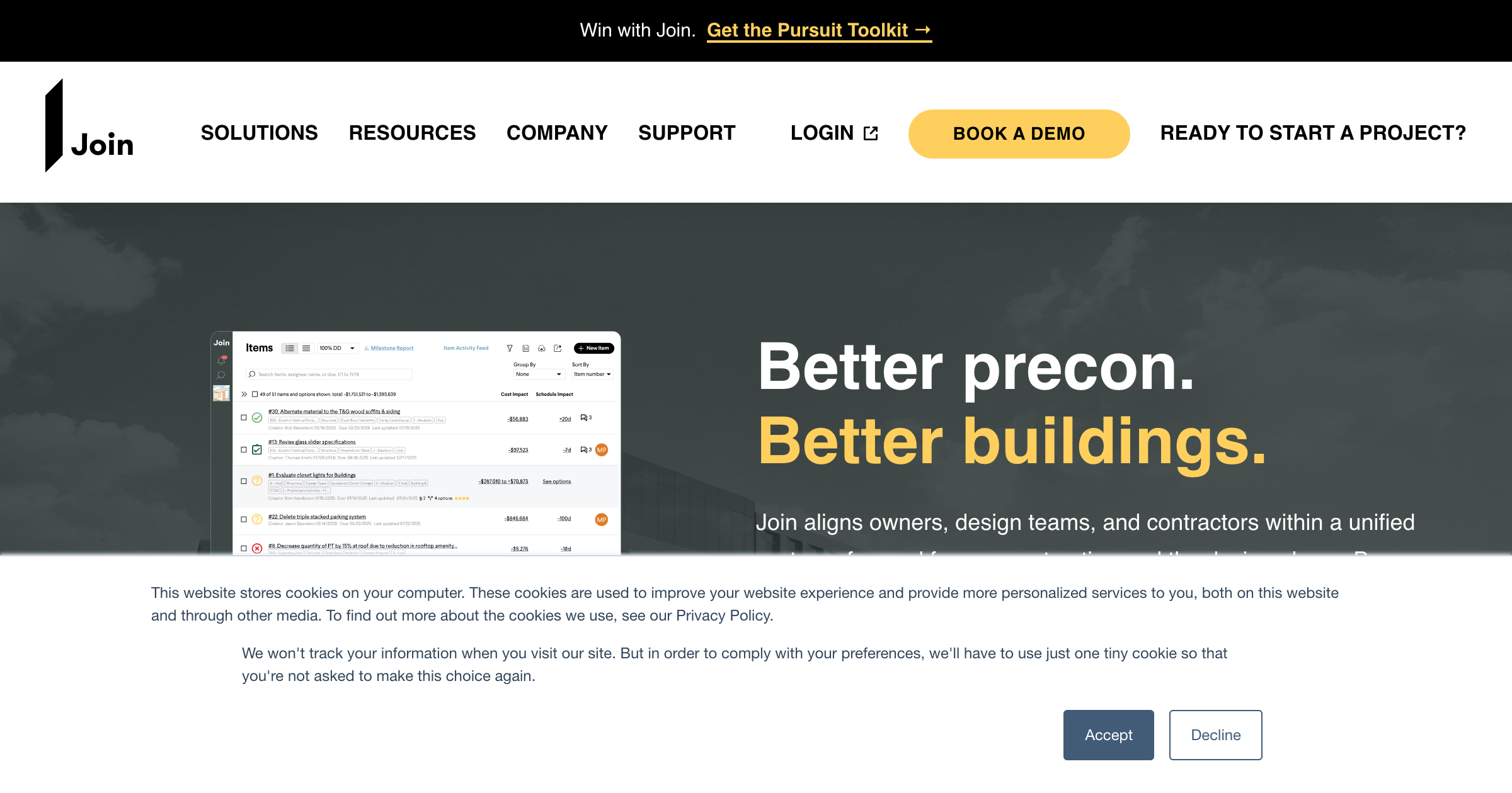 Join interface screenshot