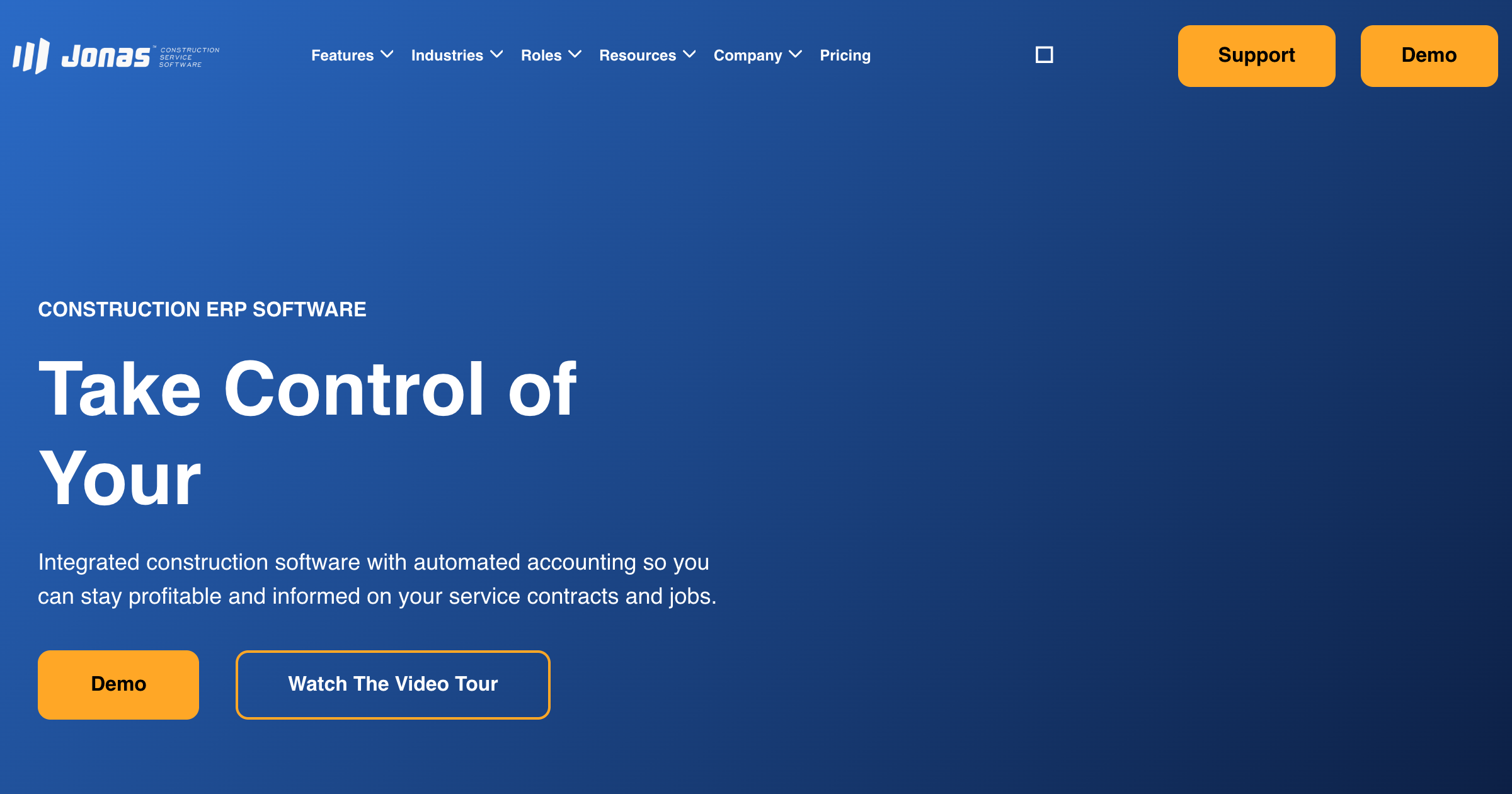 Jonas Construction interface screenshot