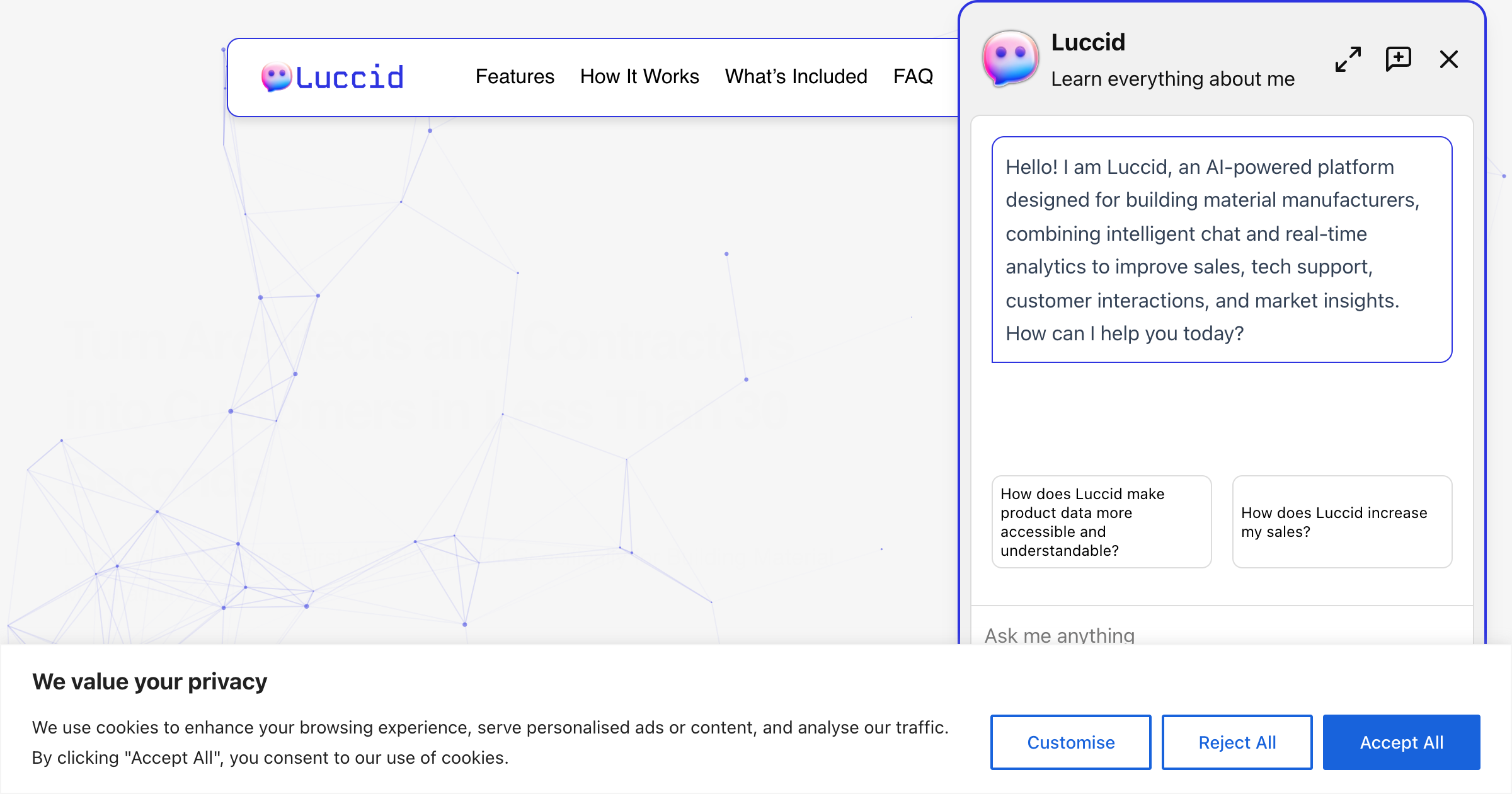 Luccid interface screenshot