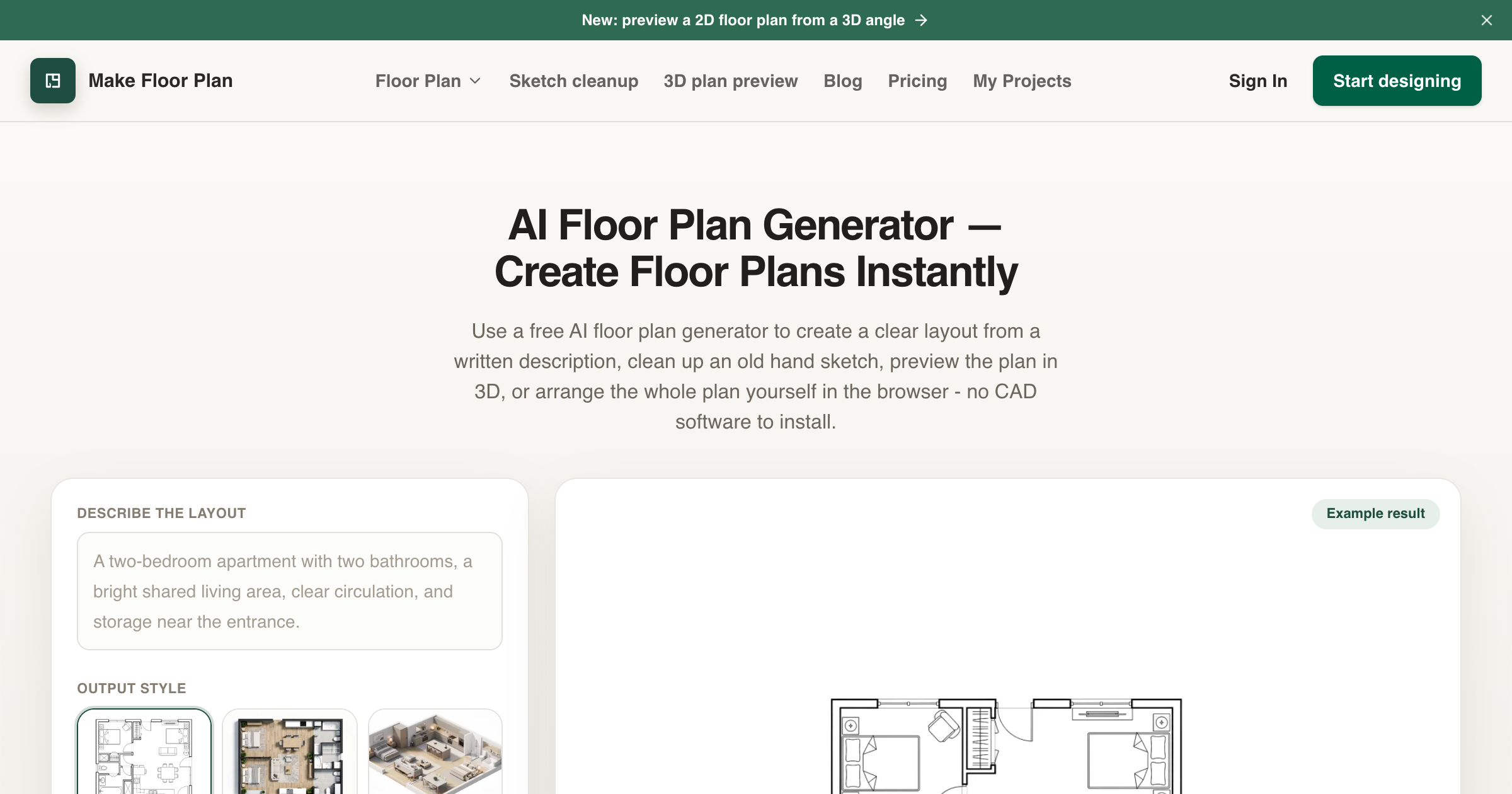 Make Floor Plan interface screenshot