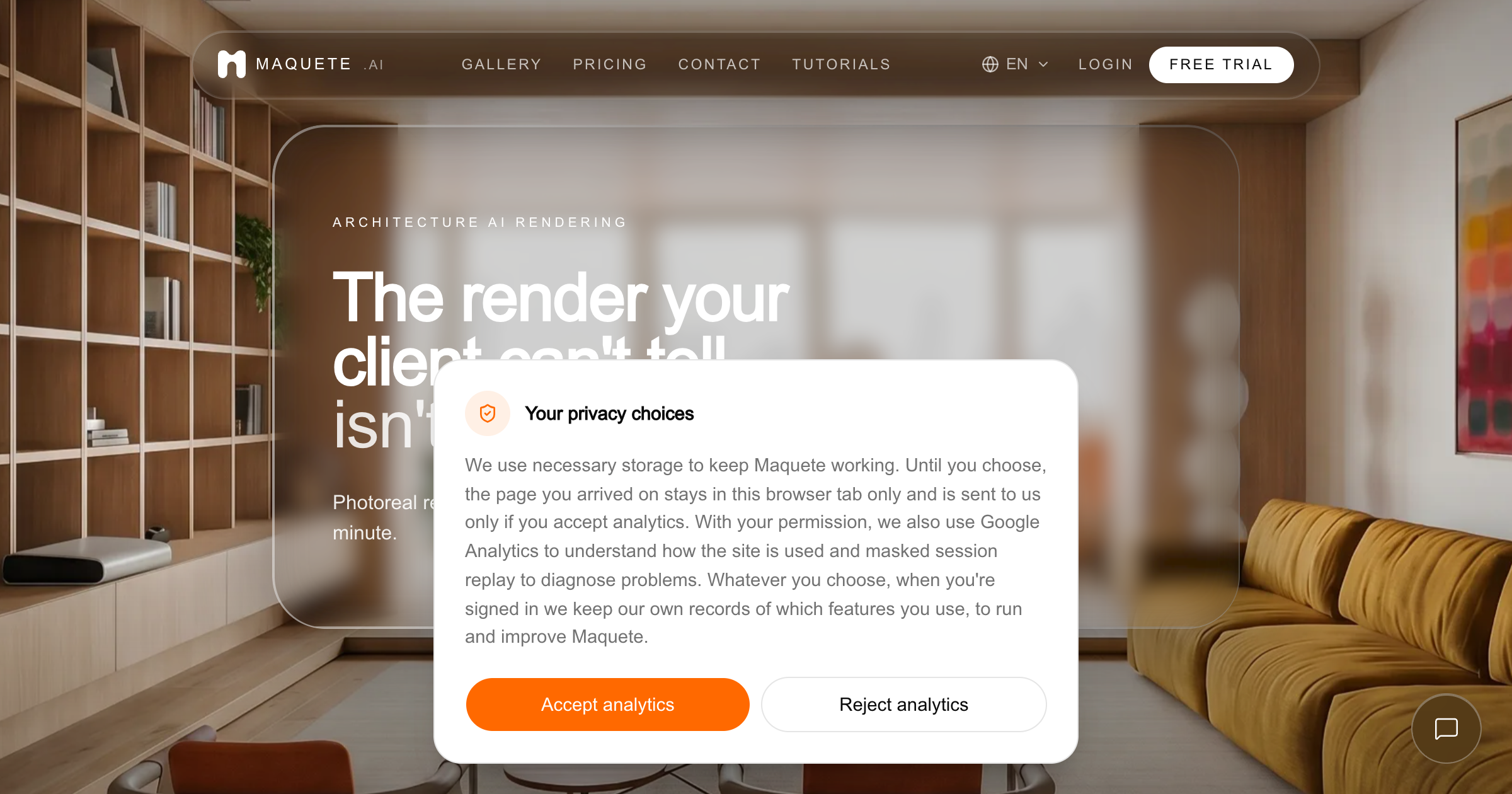 Maquete AI interface screenshot