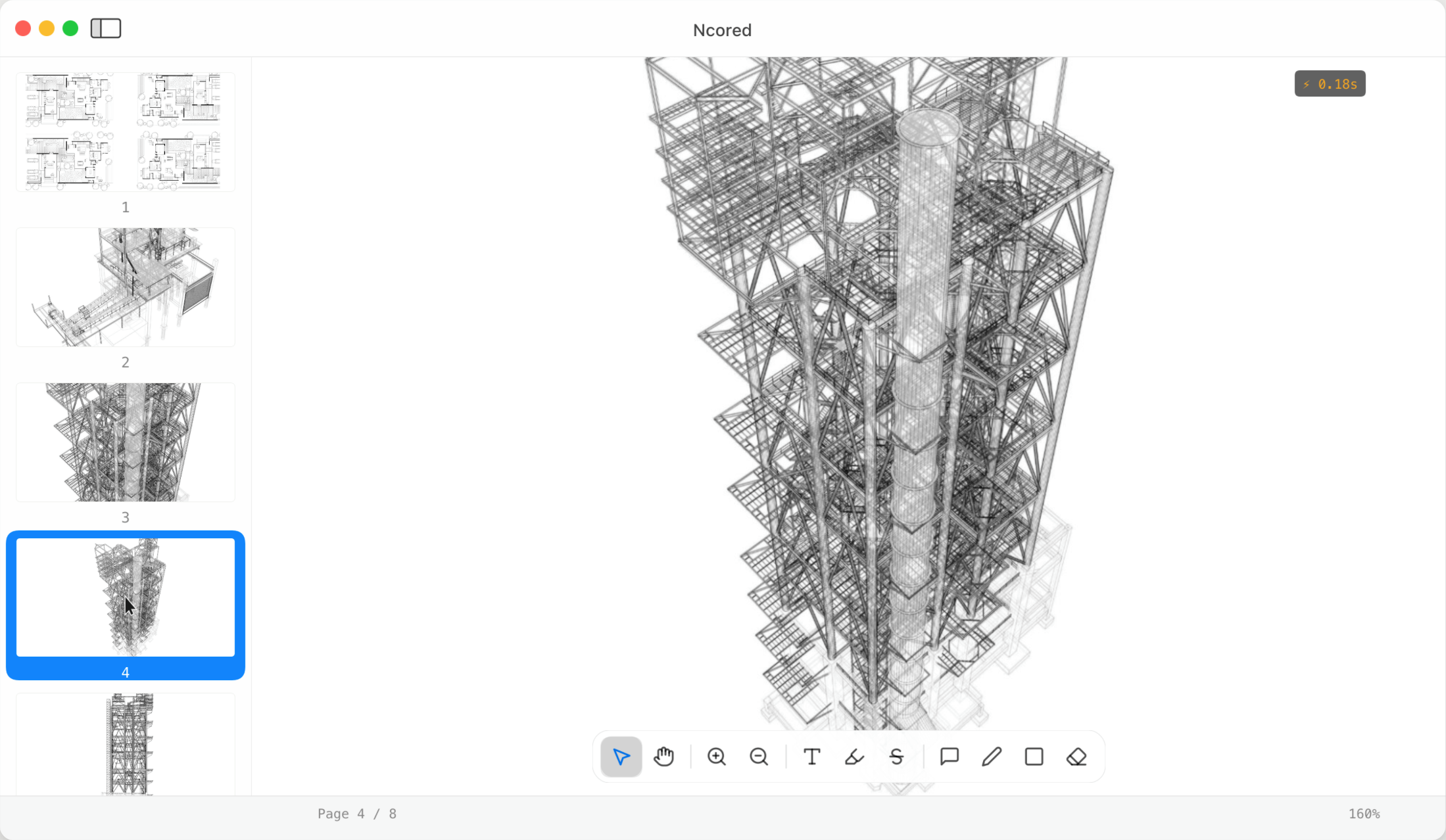 Ncored interface screenshot