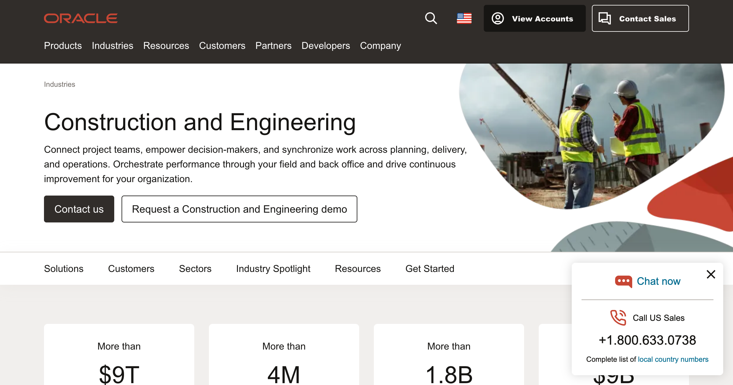 Oracle Construction interface screenshot