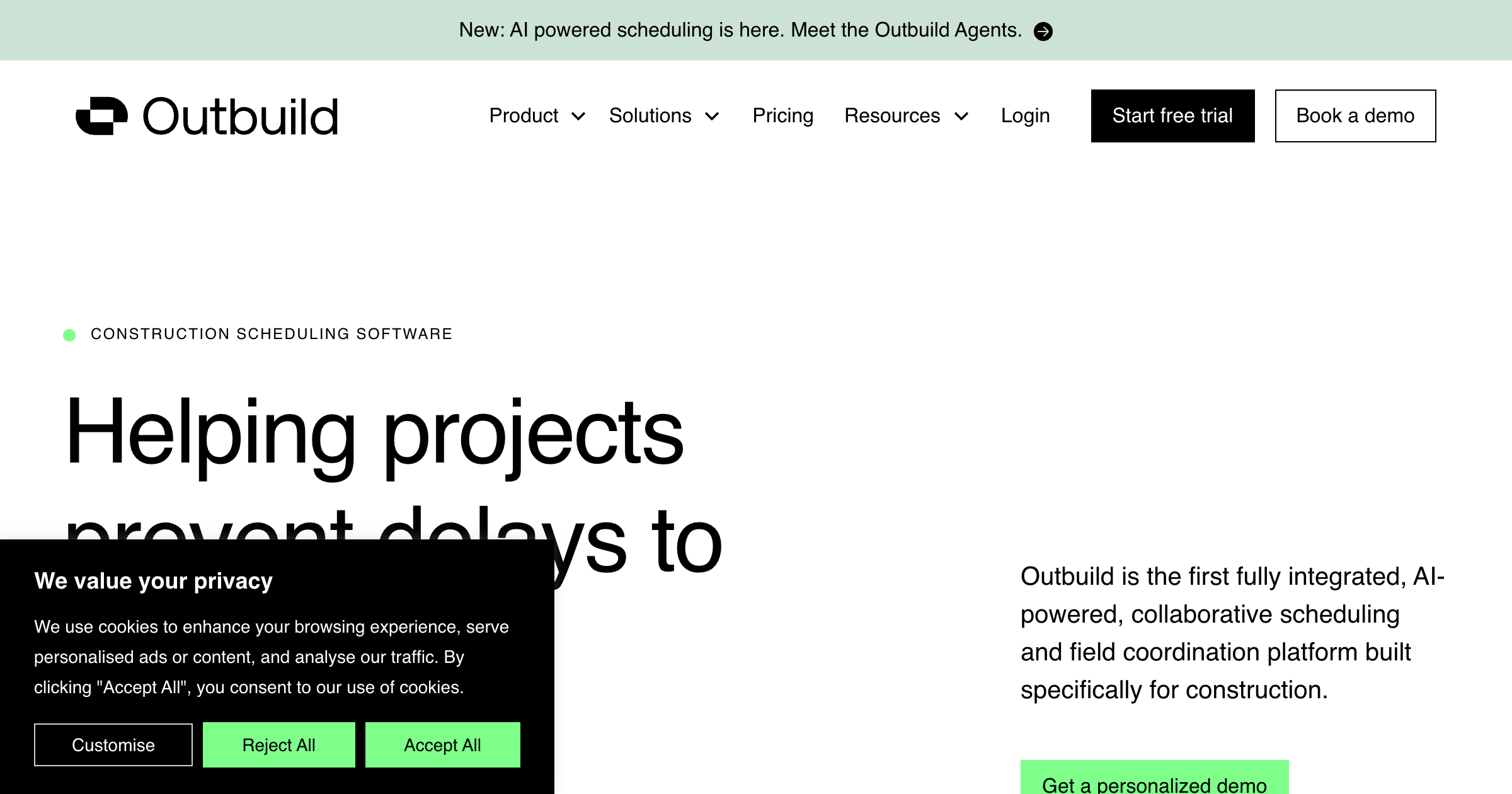 Outbuild interface screenshot