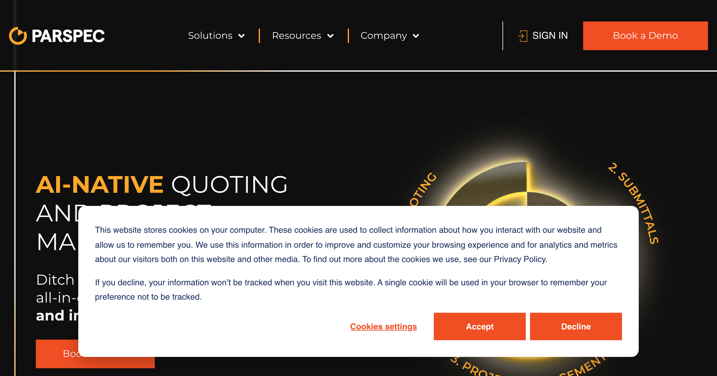 Parspec interface screenshot