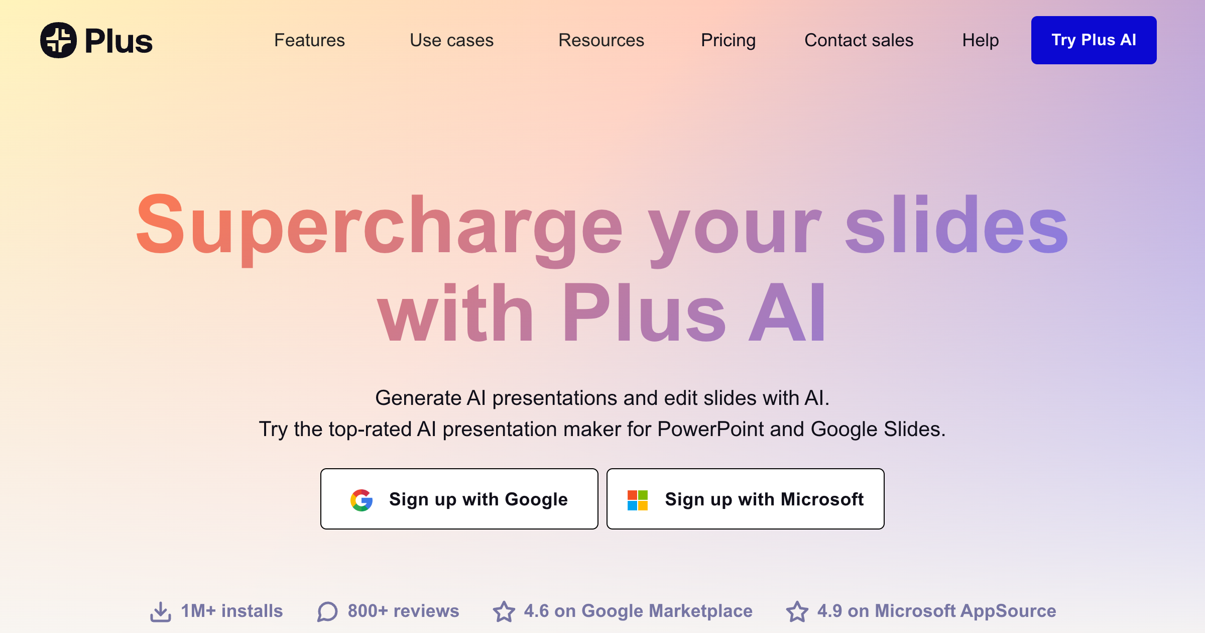 Plus AI interface screenshot