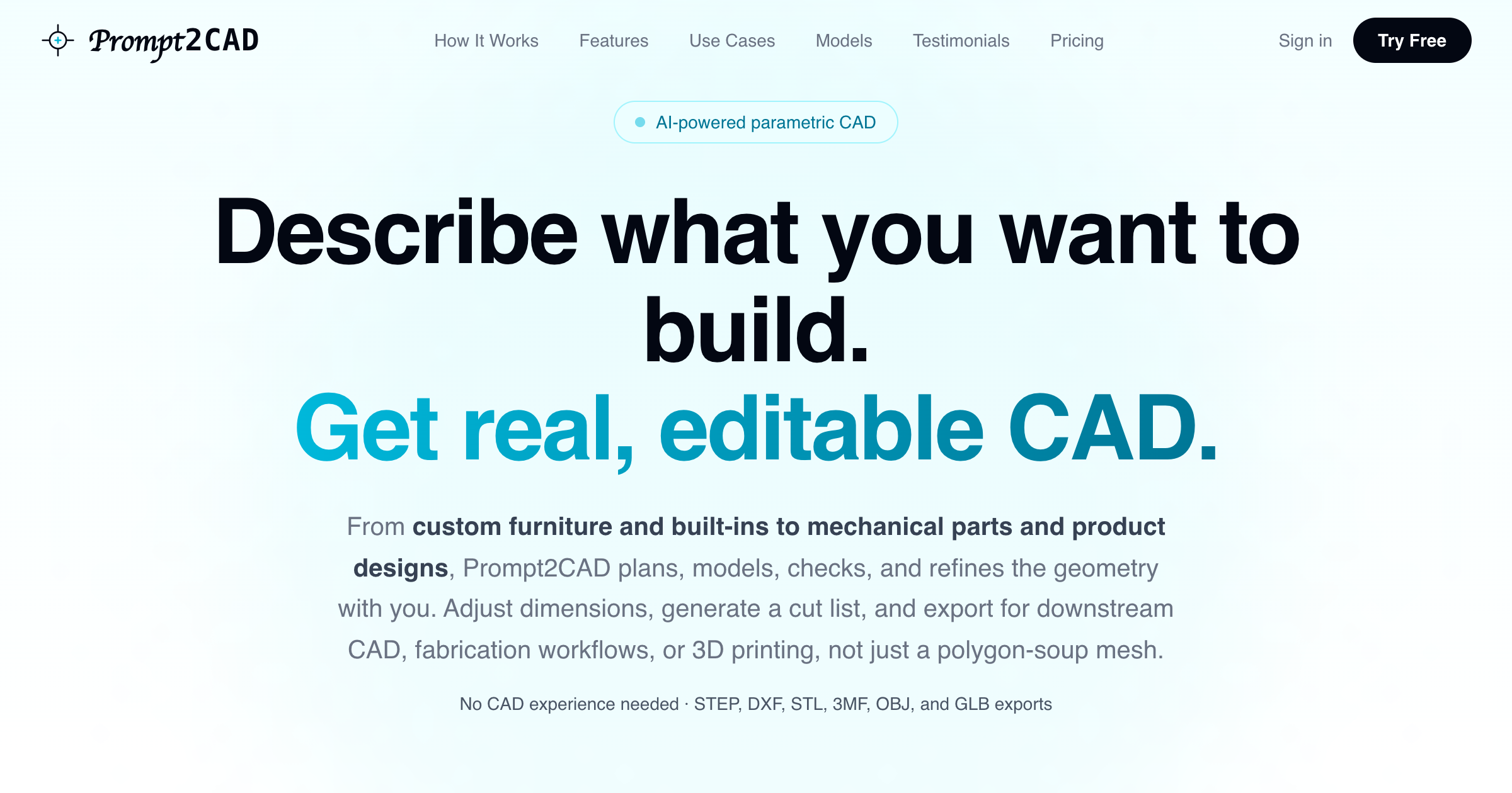 Prompt2CAD interface screenshot