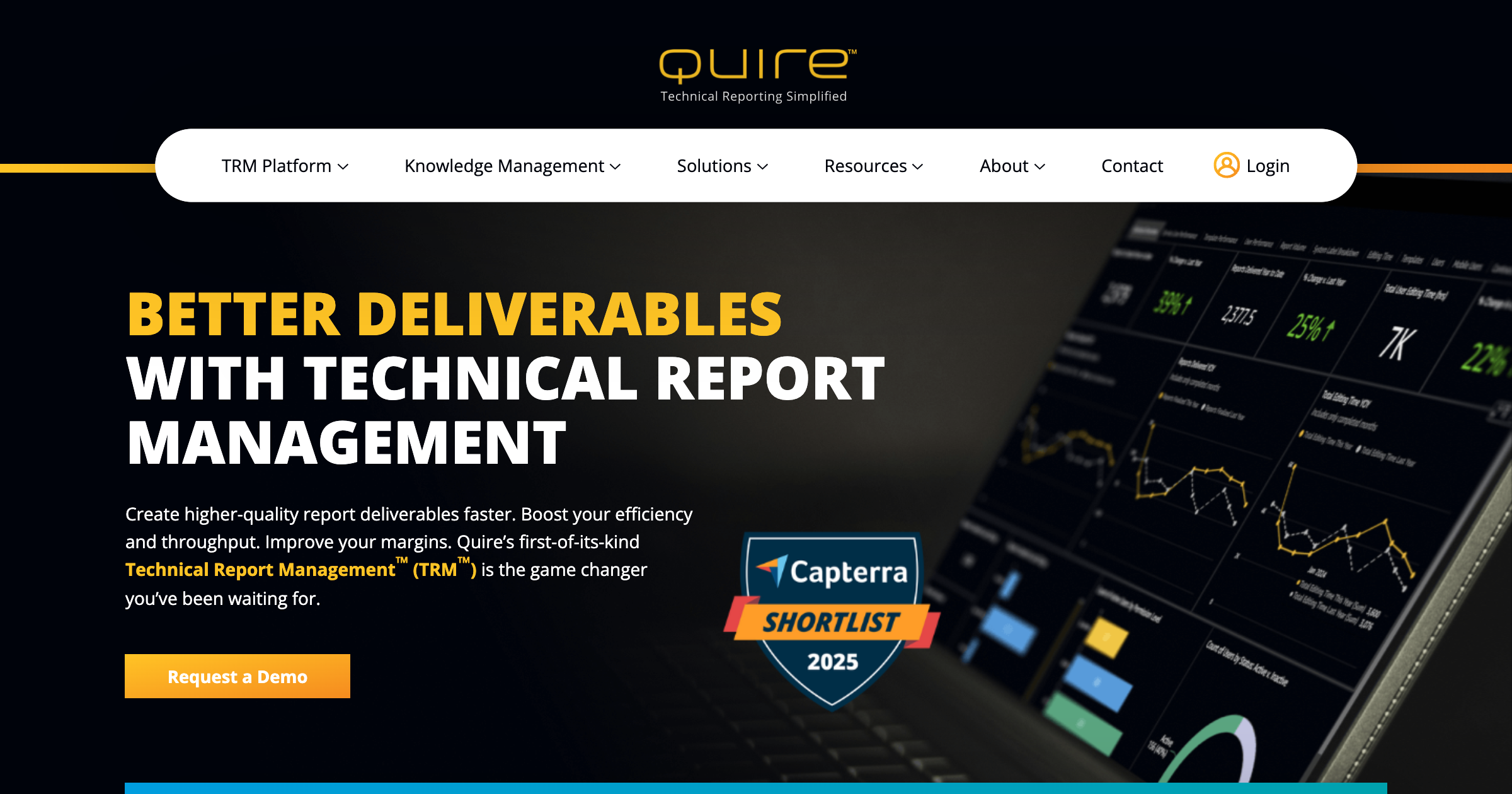 Quire TRM interface screenshot