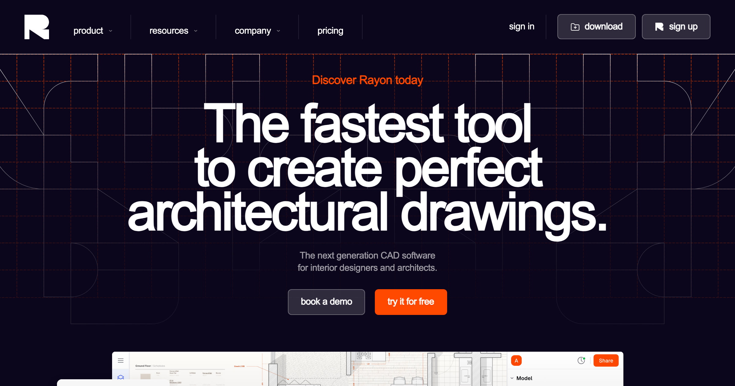 Rayon interface screenshot