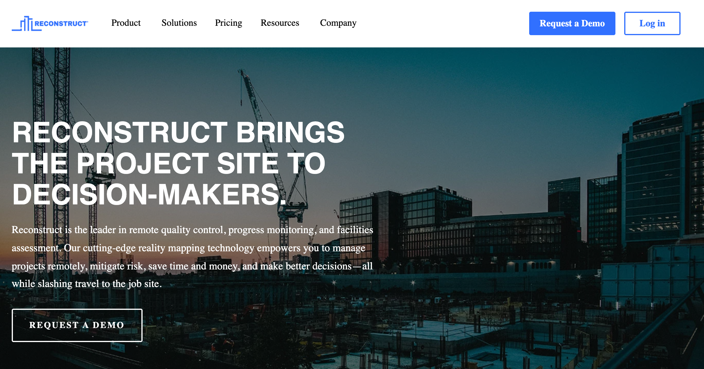 Reconstruct interface screenshot