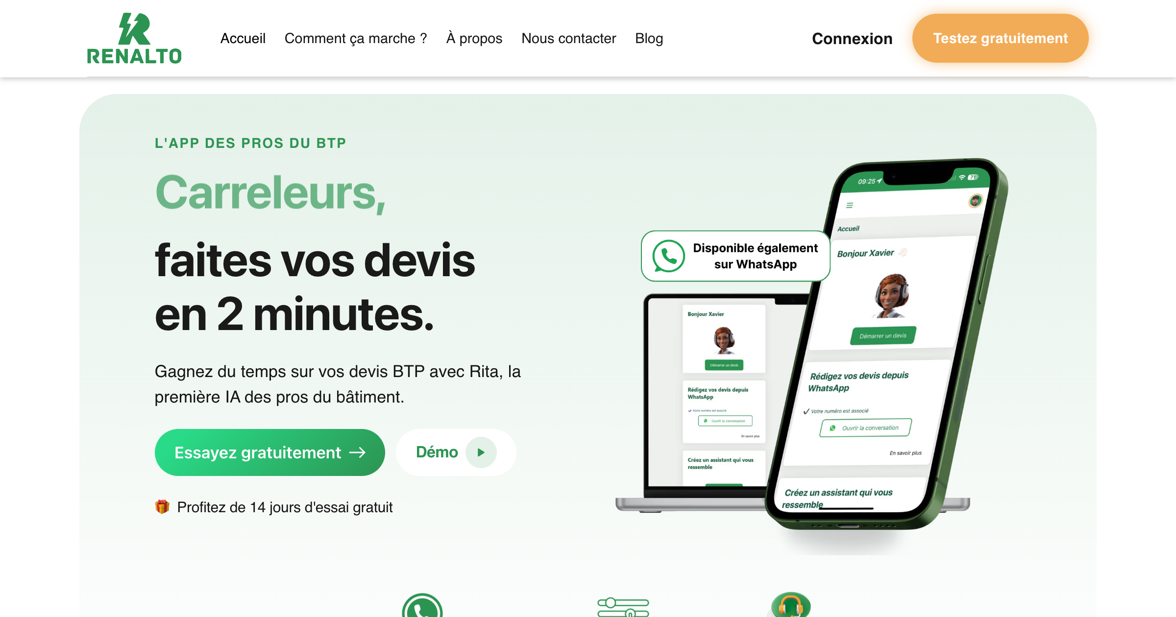 Renalto interface screenshot