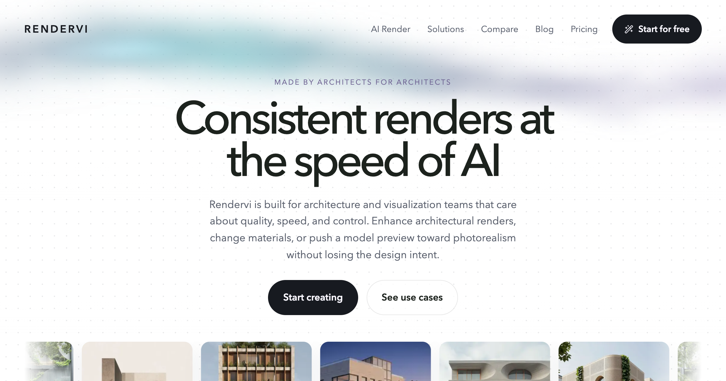 Rendervi interface screenshot