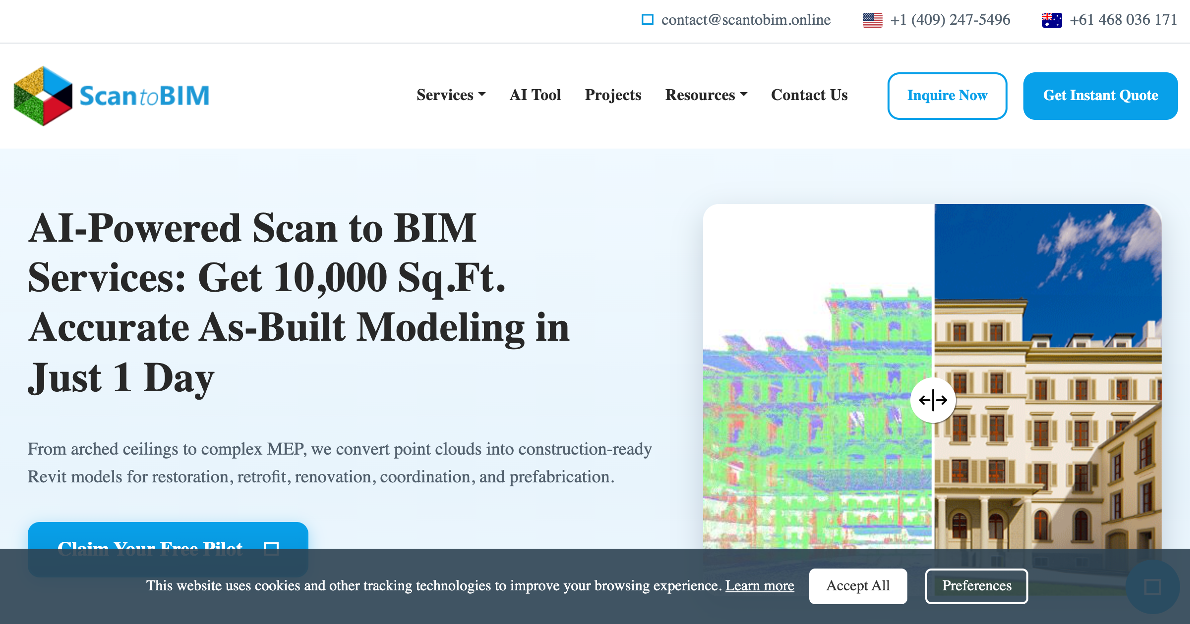 ScanToBIM interface screenshot