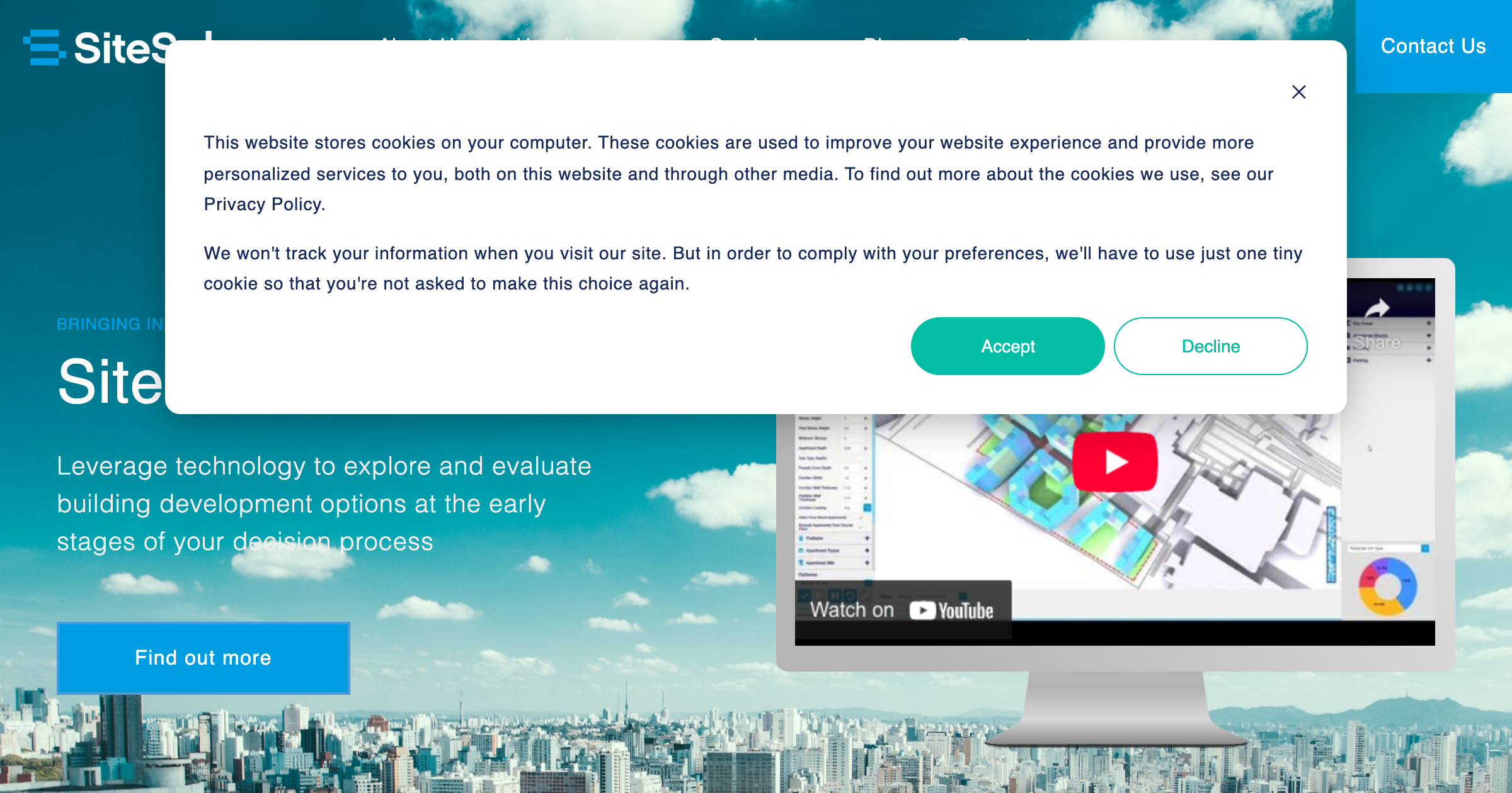 SiteSolve interface screenshot