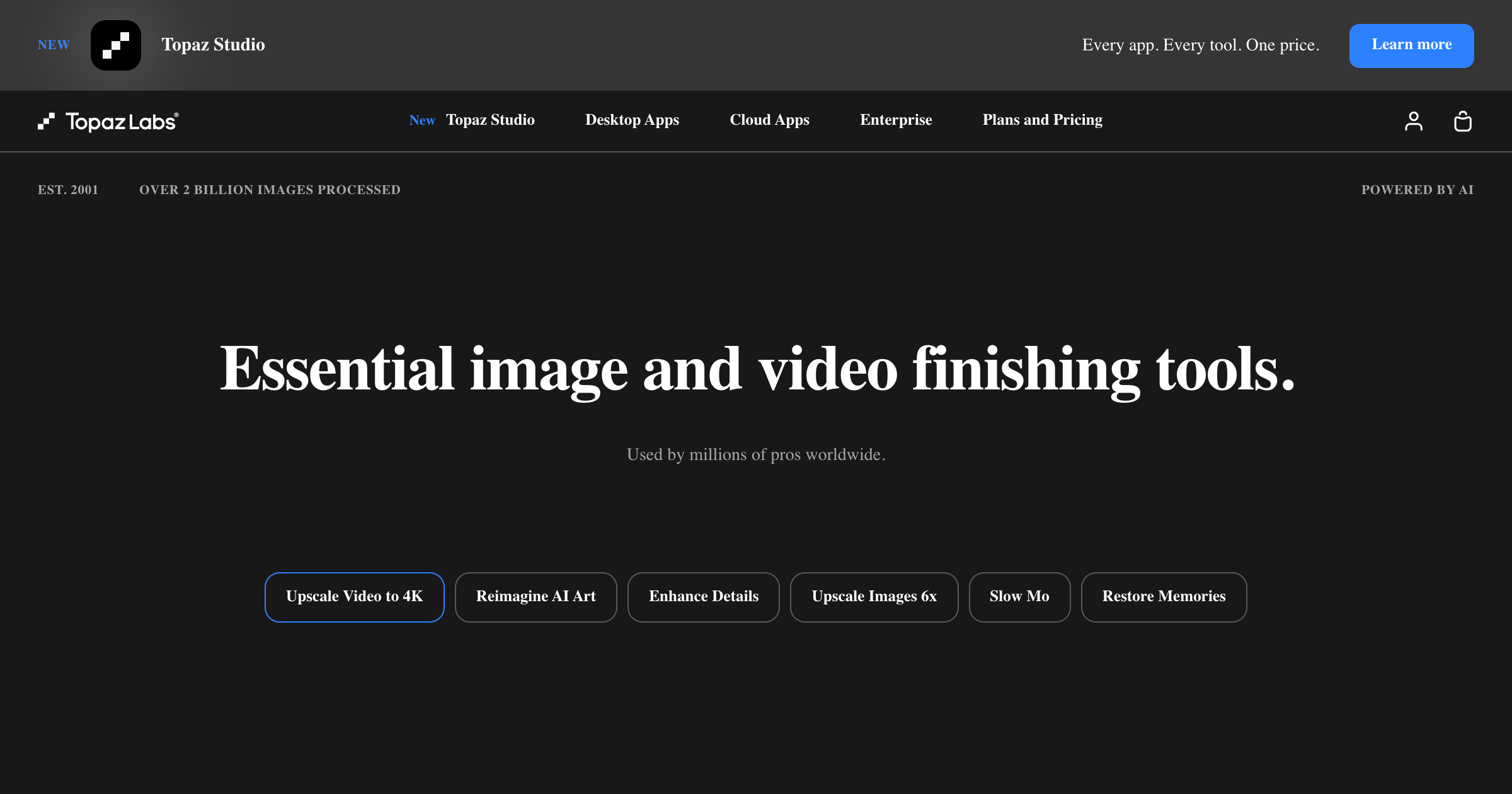 Topaz Labs interface screenshot