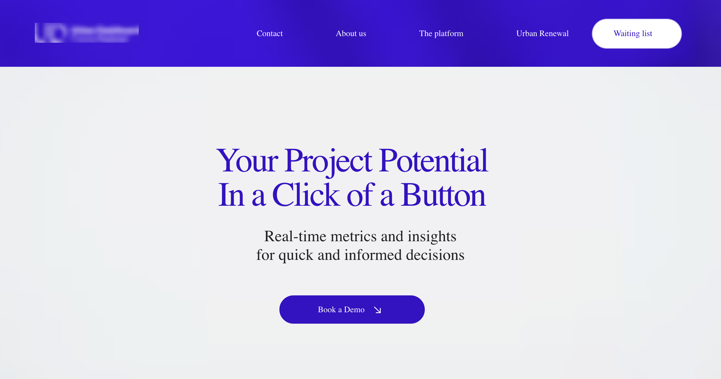 Urban Dashboard interface screenshot