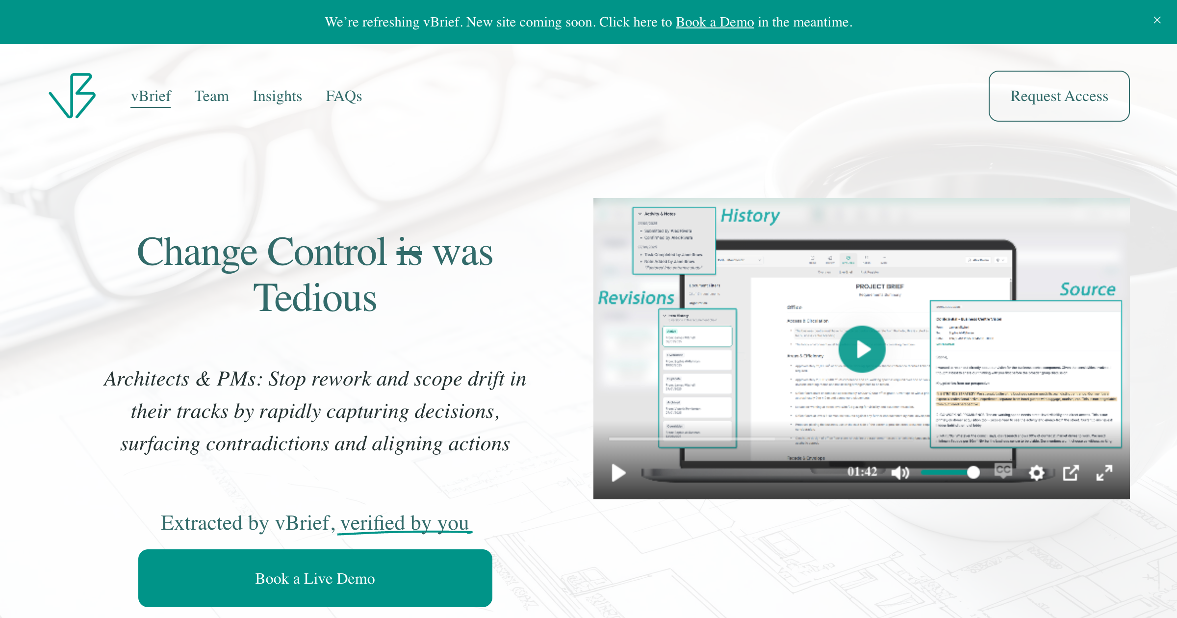 vBrief interface screenshot