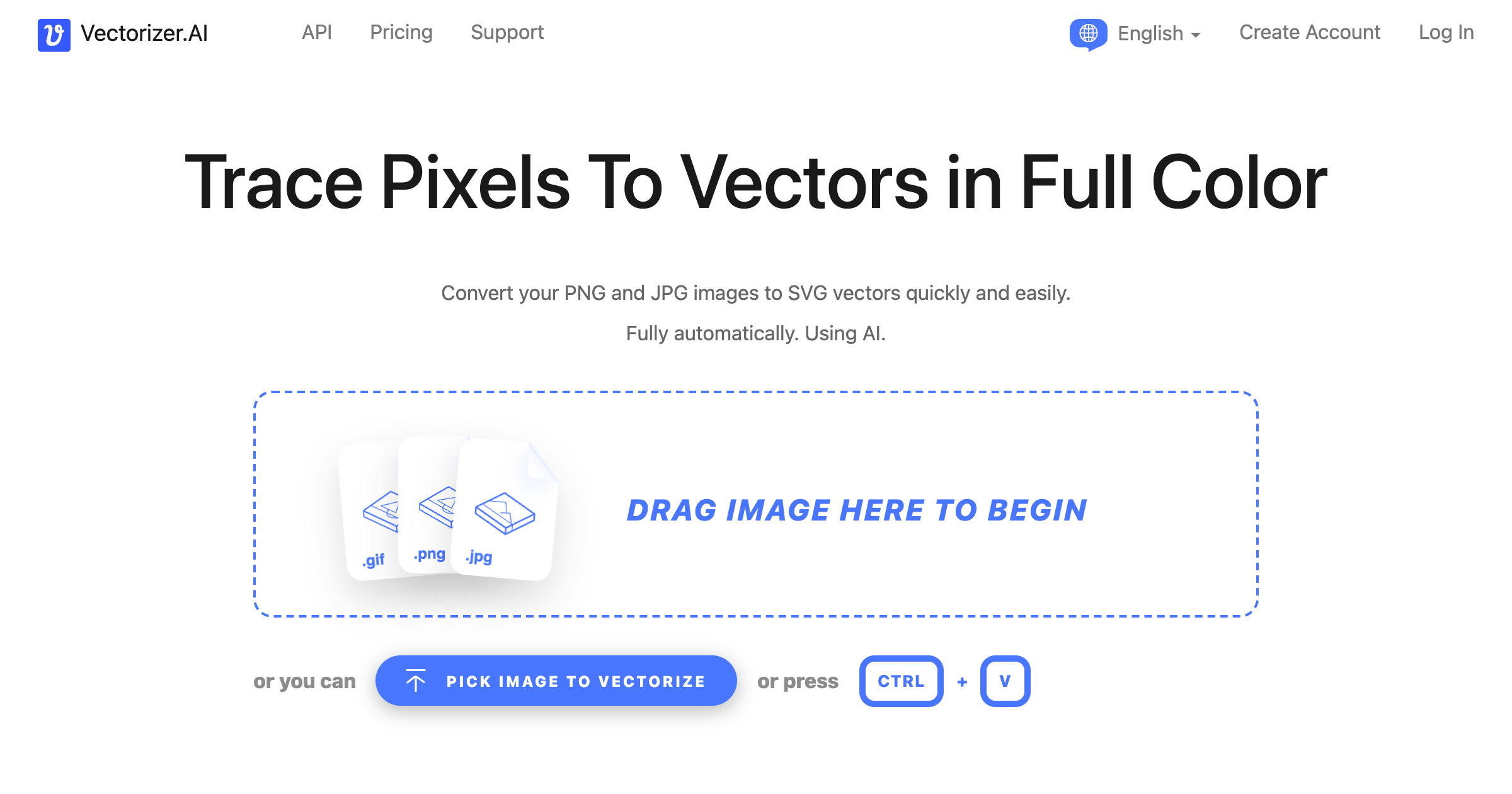 Vectorizer.ai interface screenshot