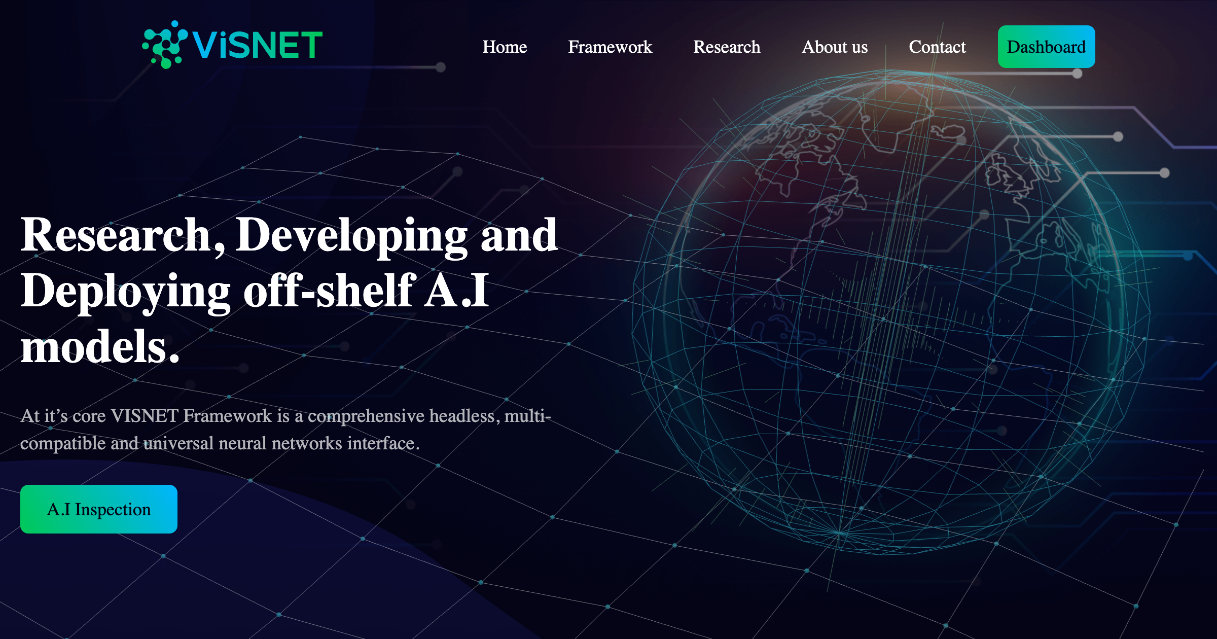 ViSNET AI interface screenshot