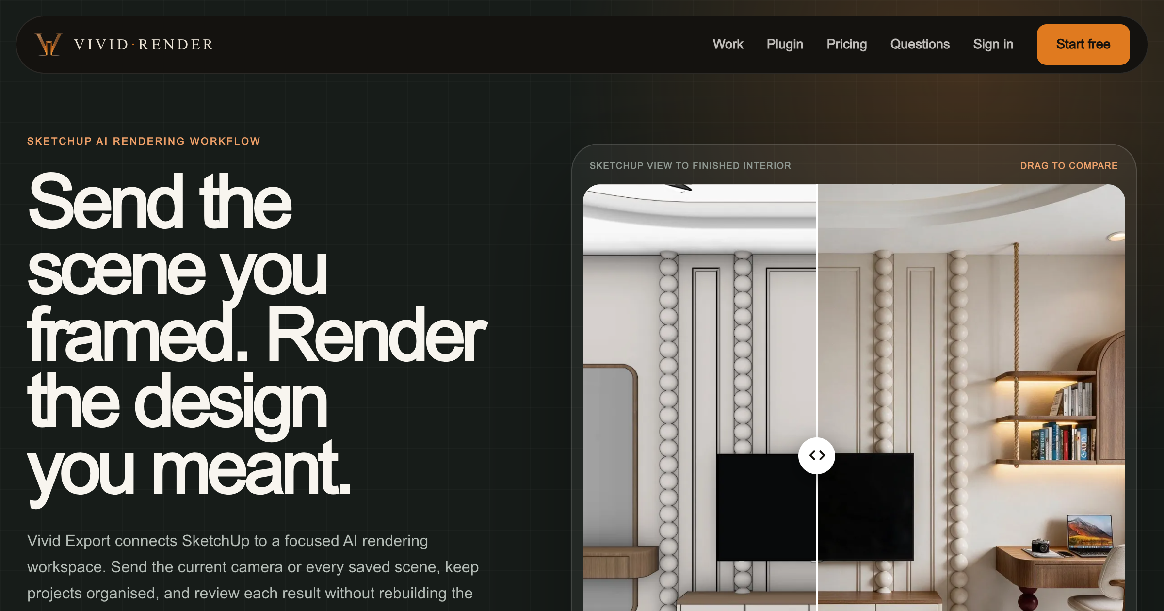 Vivid Render interface screenshot